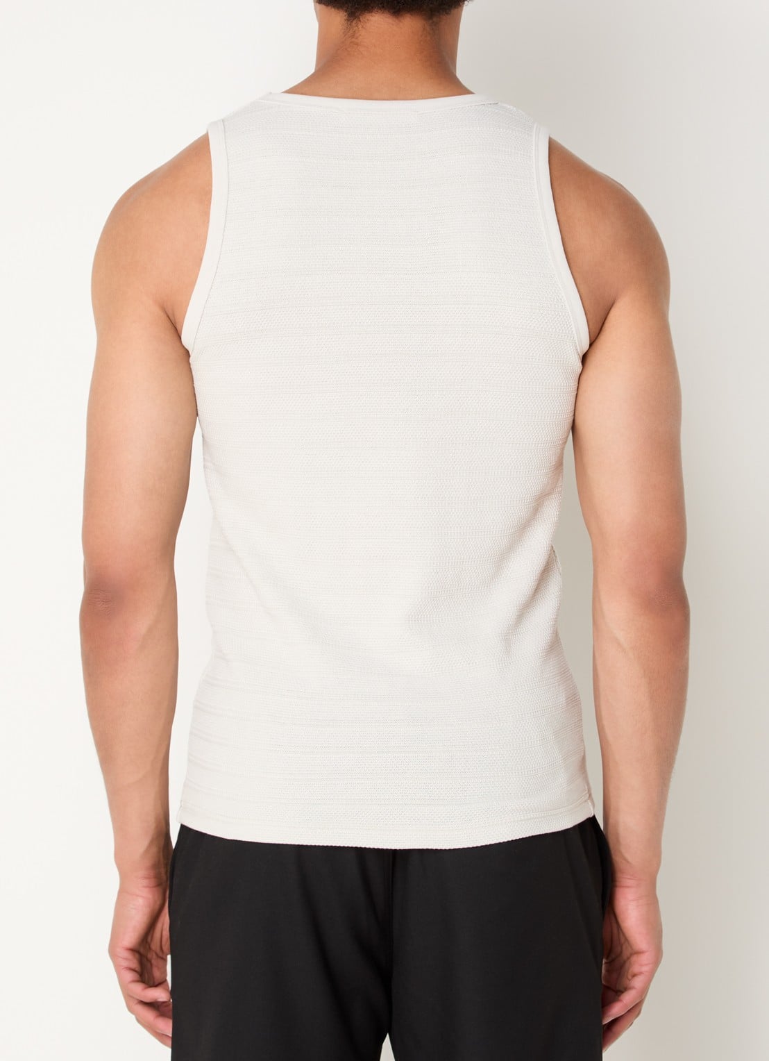 SAMSØE SAMSØE Lars grofgebreide tanktop  - achterkant 4 gebroken wit