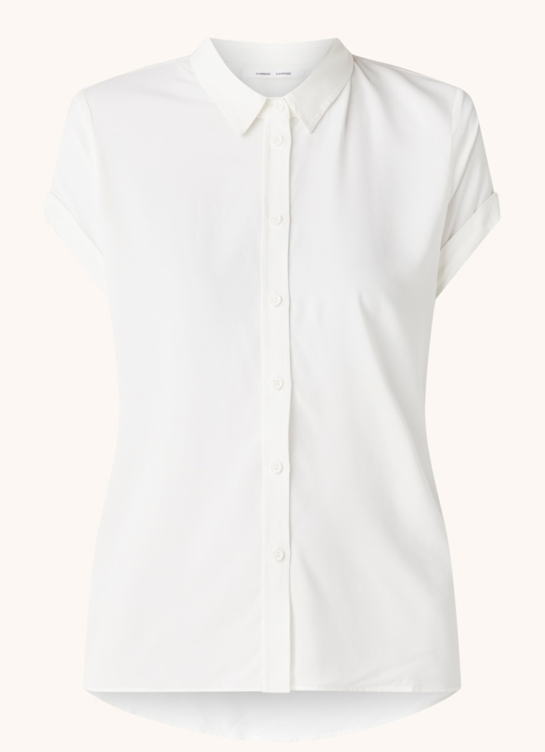 SAMSØE SAMSØE Majan blouse met korte mouw - voorkant 2 gebroken wit
