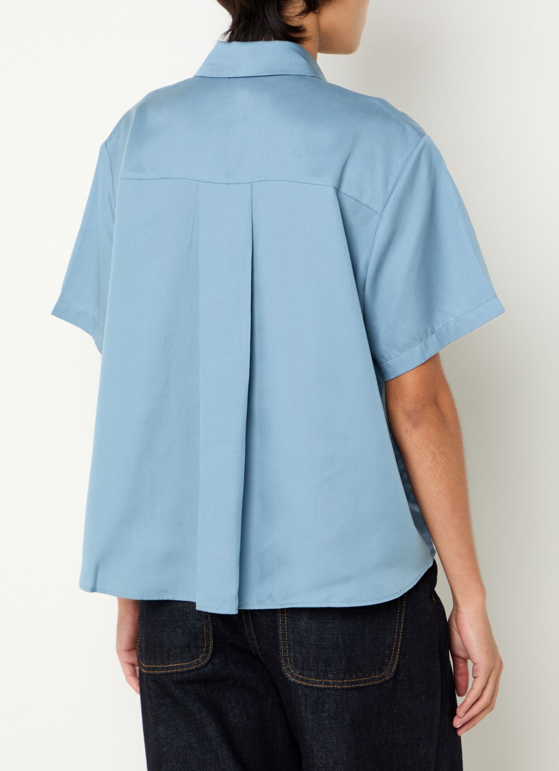 SAMSØE SAMSØE Mina blouse met kraag - achterkant 3 blauw