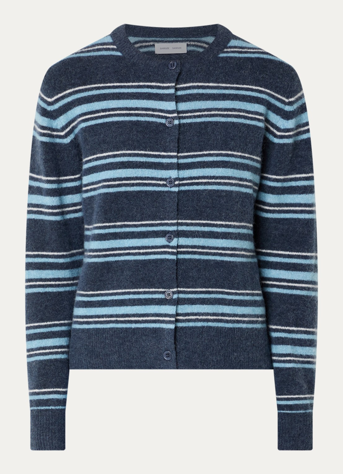 SAMSØE SAMSØE Nor fijngebreid vest in alpaca wolblend - voorkant 2 indigo