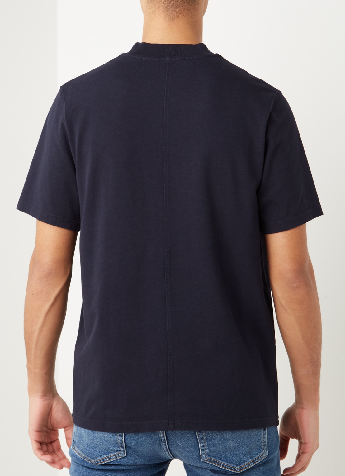 SAMSØE SAMSØE Norsbro T-shirt met logo - achterkant 2 donkerblauw