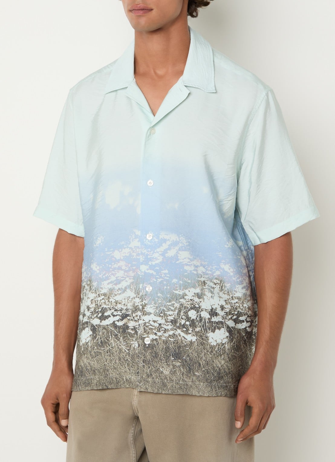 SAMSØE SAMSØE Regular fit overhemd met print - detail mint