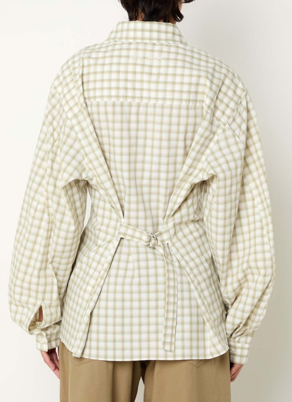 SAMSØE SAMSØE Saalesso blouse met ruitdessin - achterkant 4 groen