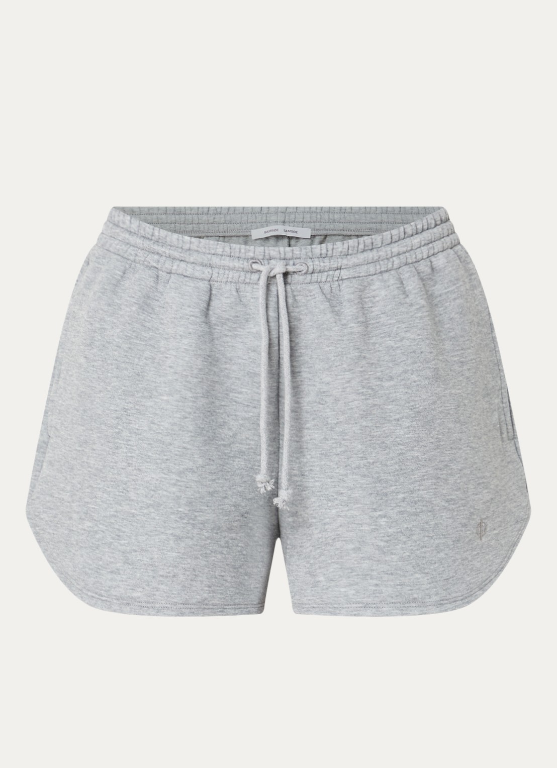 SAMSØE SAMSØE Saalice high waist straight fit korte joggingsbroek - voorkant 2 grijsmele