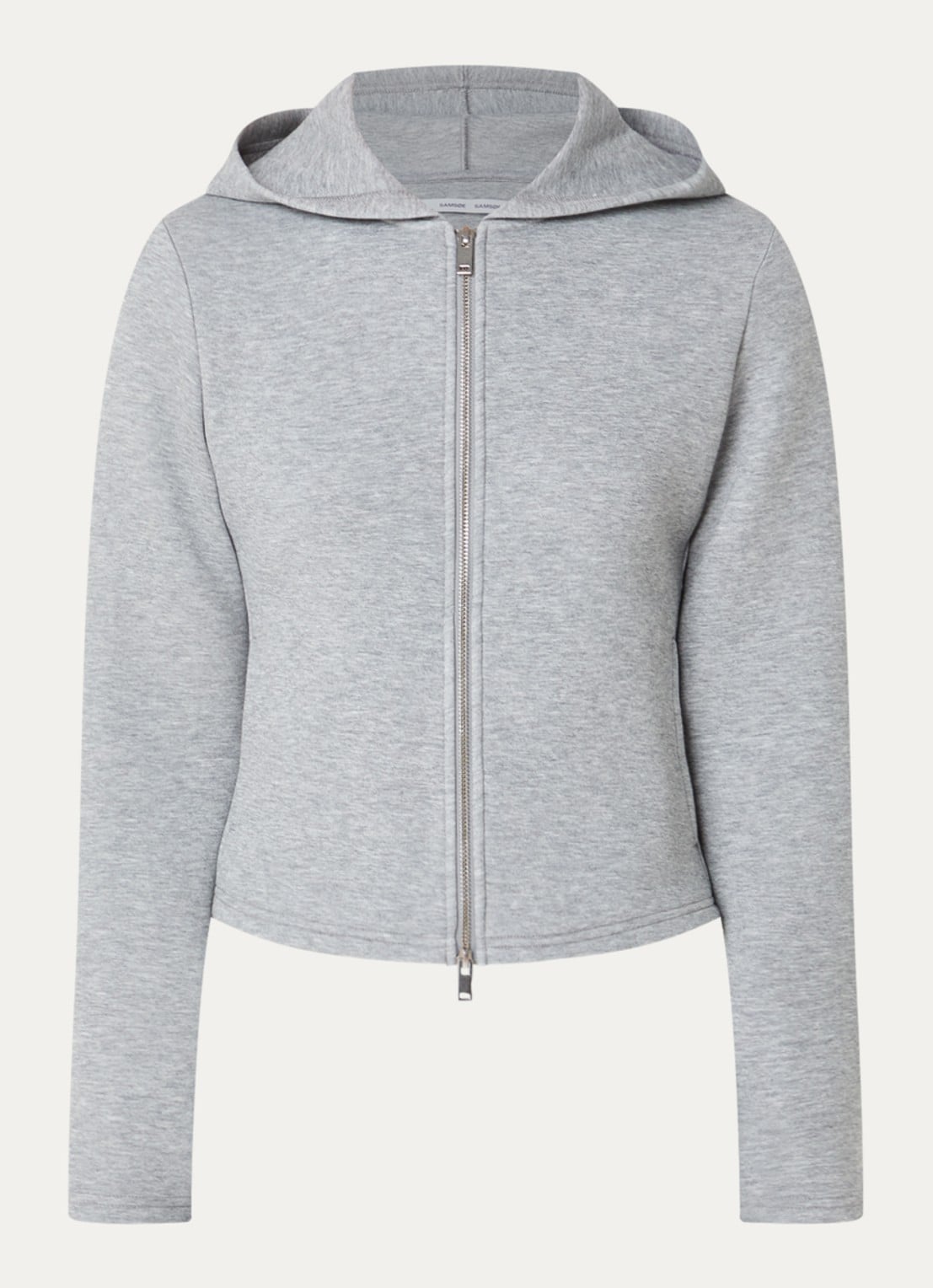 SAMSØE SAMSØE Saalice sweatvest met steekzakken - voorkant 3 grijsmele