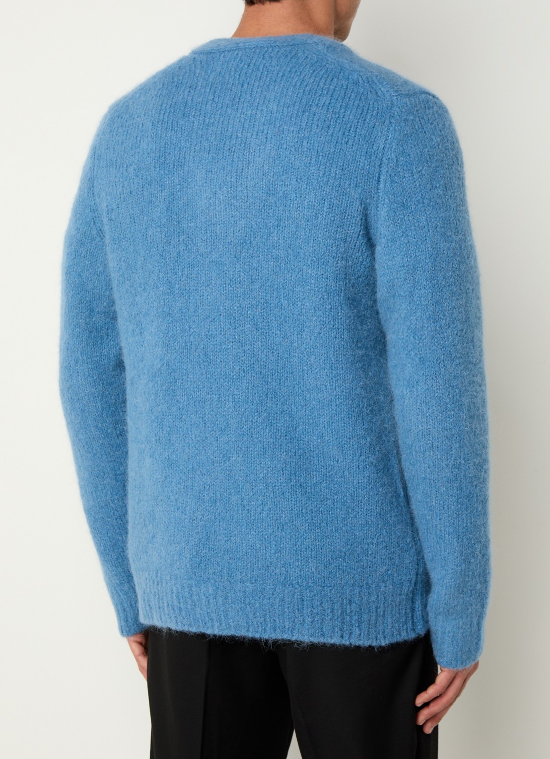 SAMSØE SAMSØE Saarin grofgebreid vest in alpaca wolblend - achterkant staalblauw
