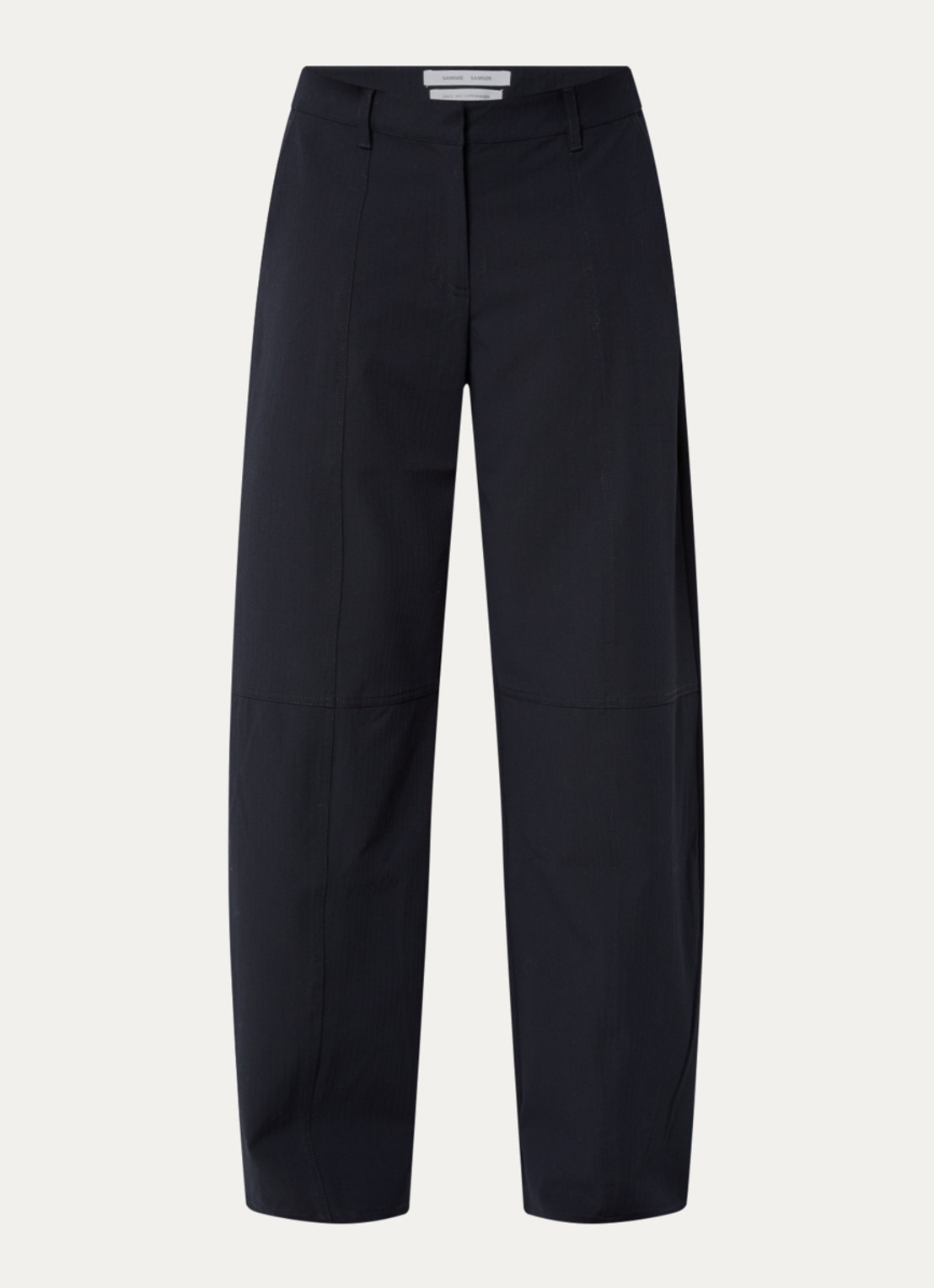 SAMSØE SAMSØE Sabianca high waist wide fit broek met steekzakken - voorkant 2 donkerblauw
