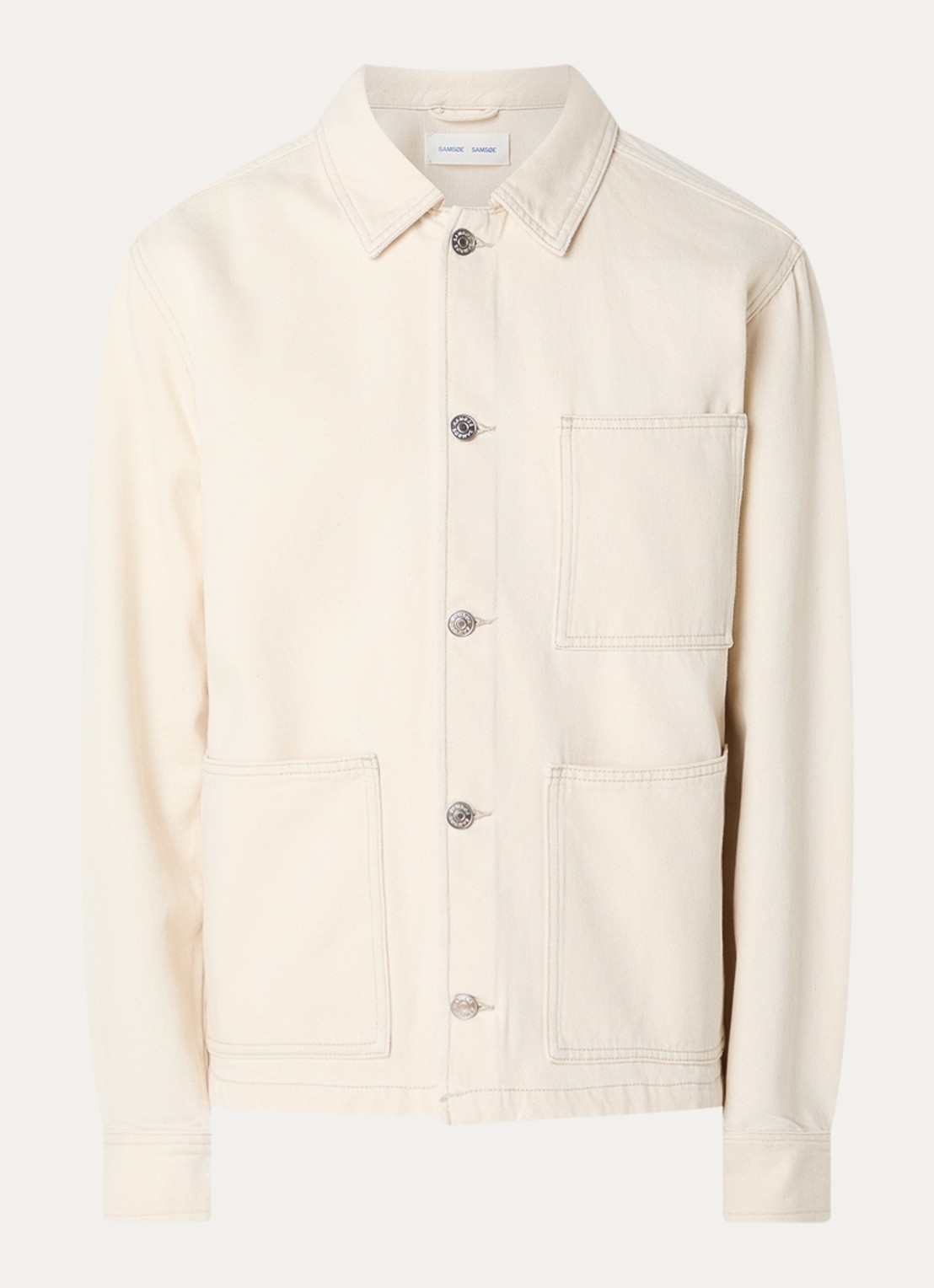 SAMSØE SAMSØE Sachore jack van denim met gekleurde wassing  - voorkant 2 beige