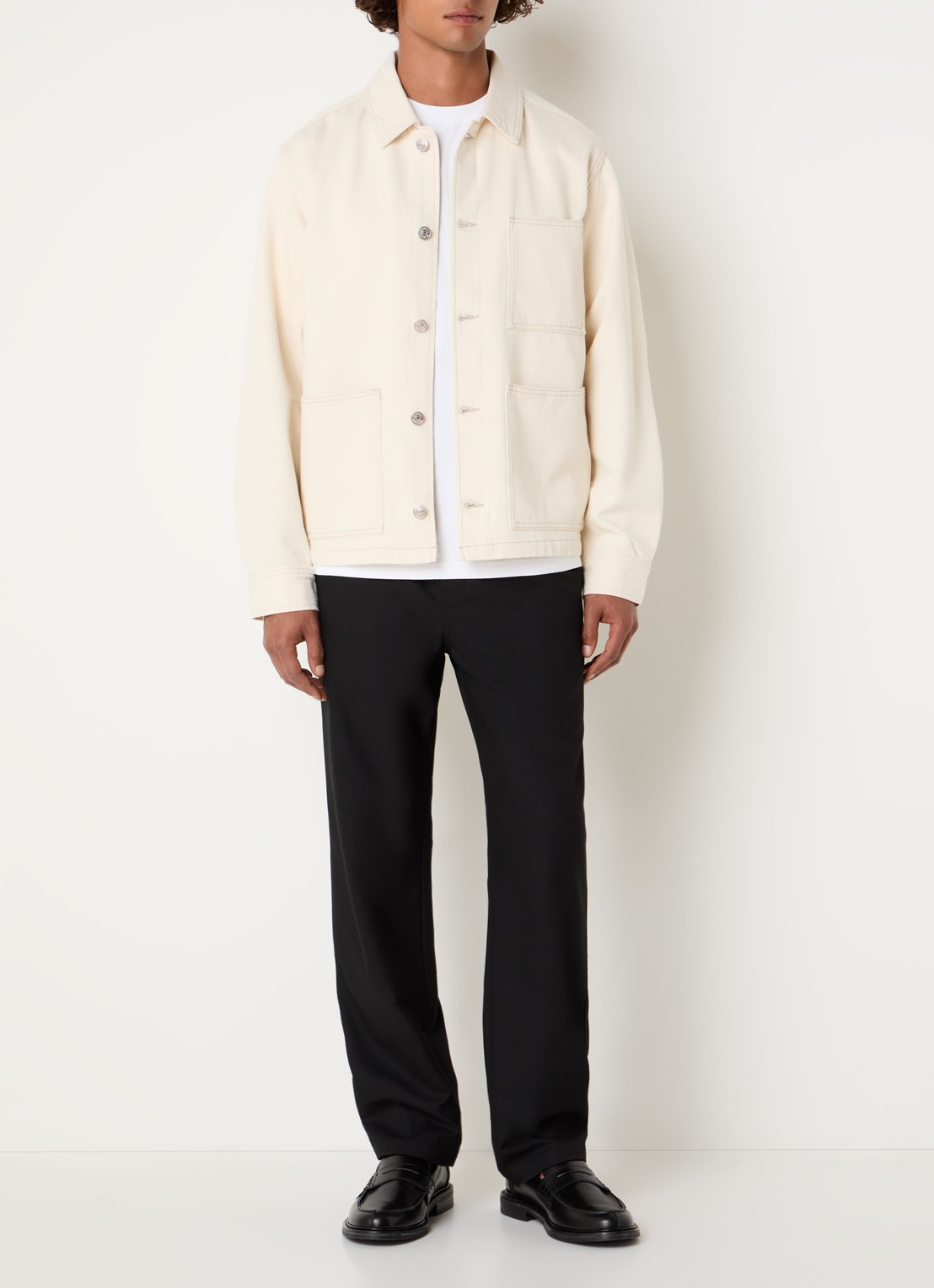 SAMSØE SAMSØE Sachore jack van denim met gekleurde wassing  - voorkant 3 beige