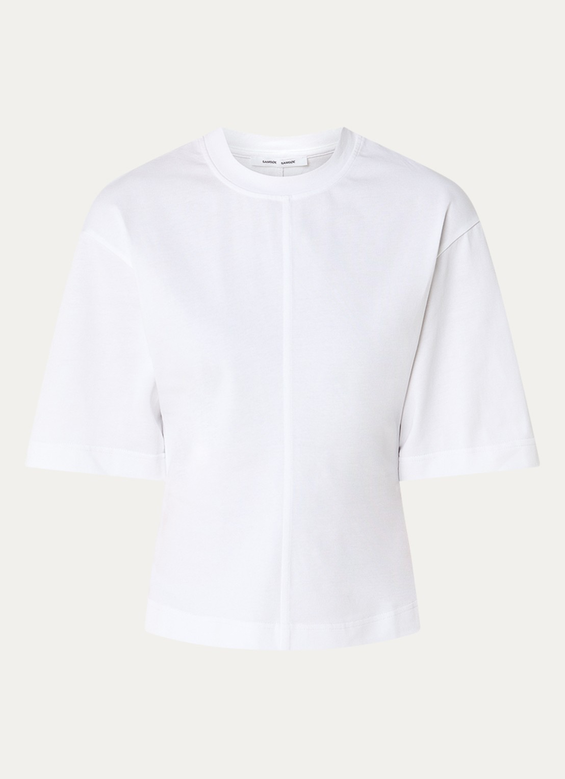 SAMSØE SAMSØE Sadidas T-shirt met opengewerkt dessin - voorkant 2 wit