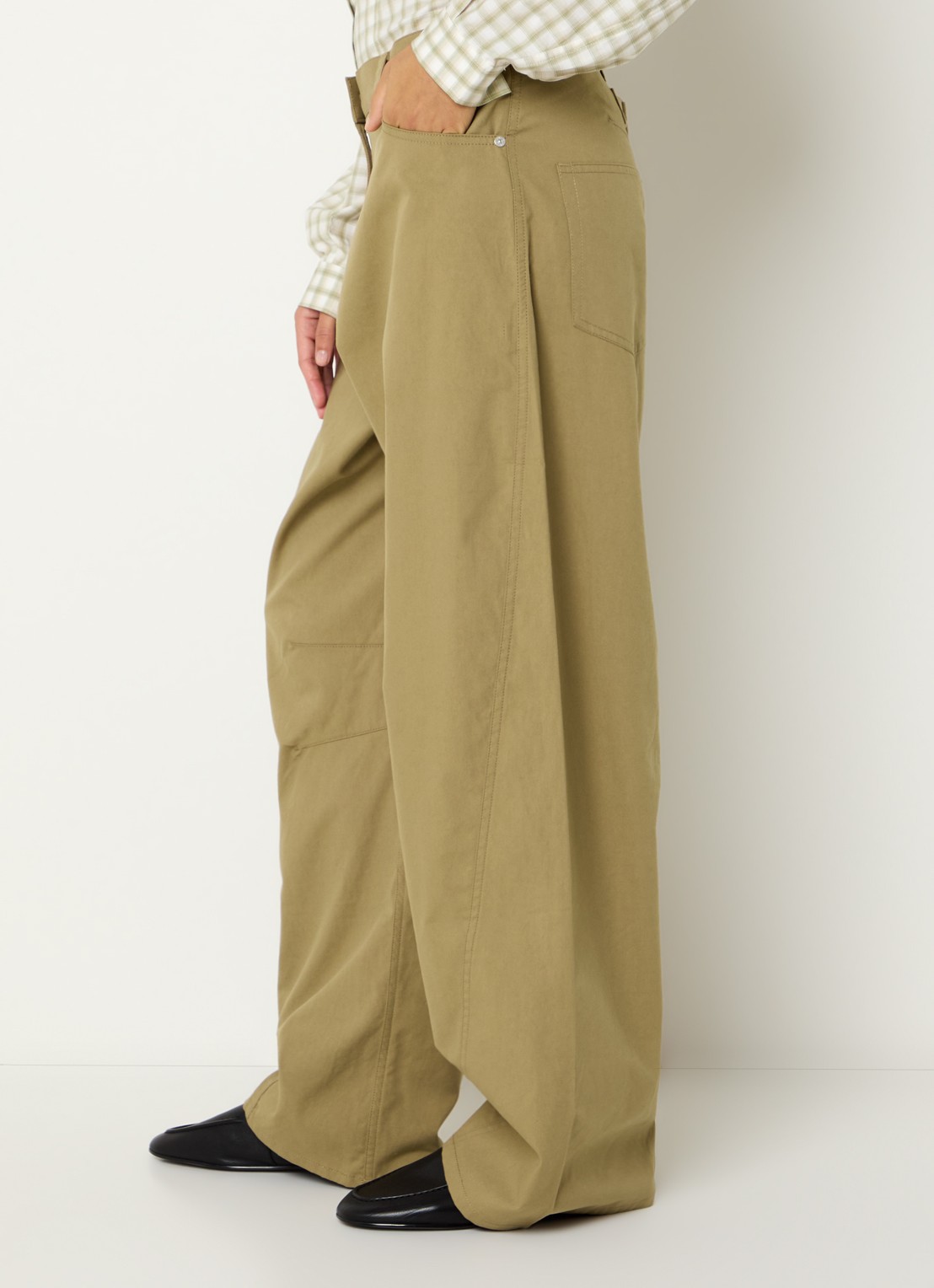 SAMSØE SAMSØE Saharpo high waist wide fit chino met steekzakken - detail 2 beige