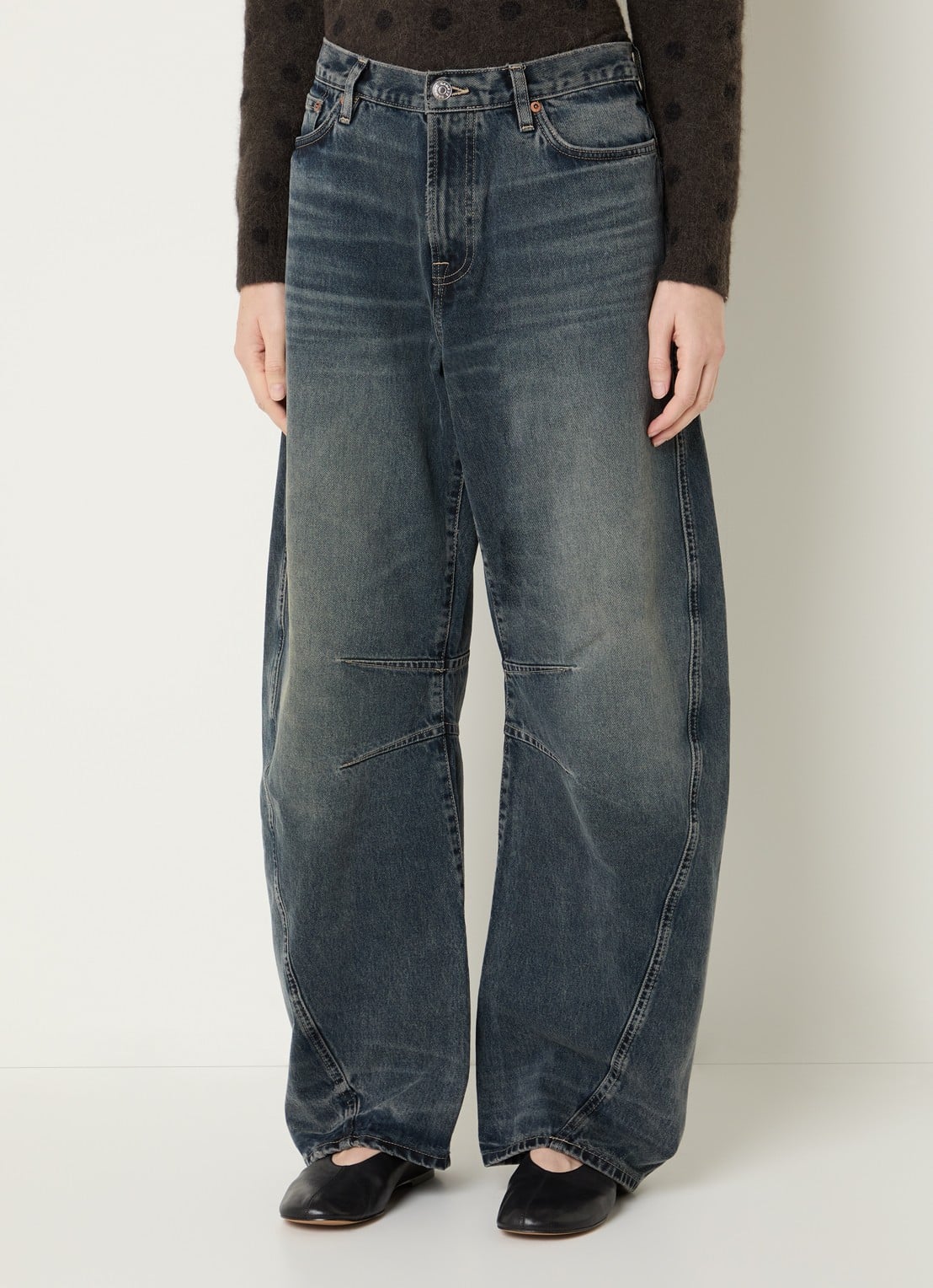 SAMSØE SAMSØE Saharpo mid waist wide fit jeans met medium wassing - detail 4 jeans