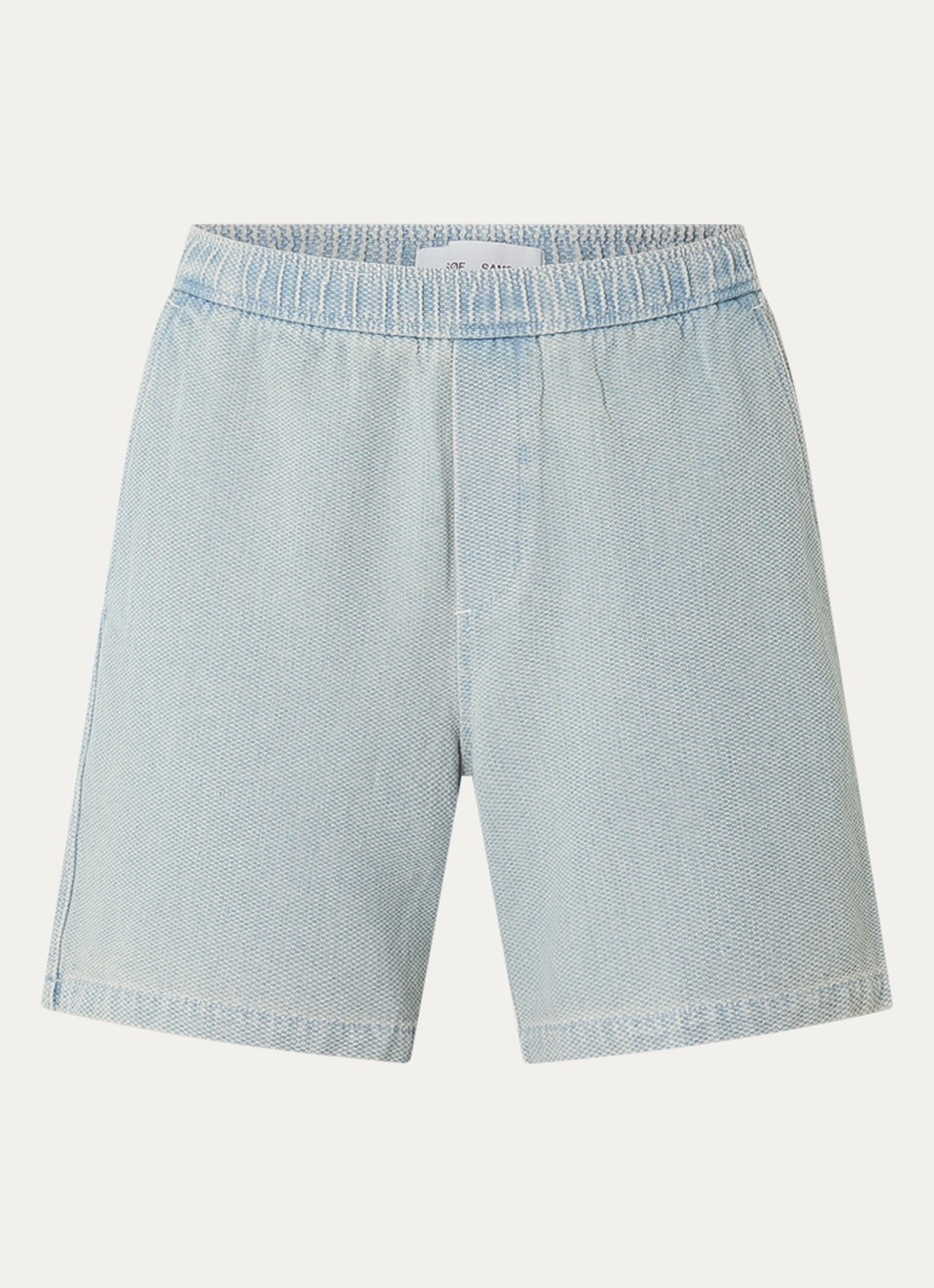 SAMSØE SAMSØE Sajabari loose fit korte broek met structuur - voorkant blauwgrijs