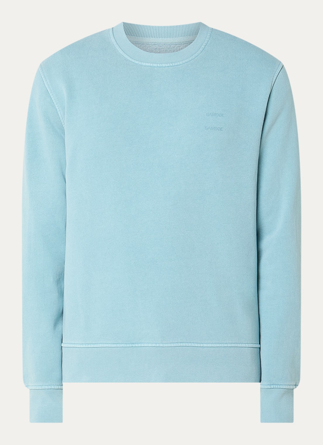 SAMSØE SAMSØE Sajoel sweater met logo - voorkant 3 blauwgrijs