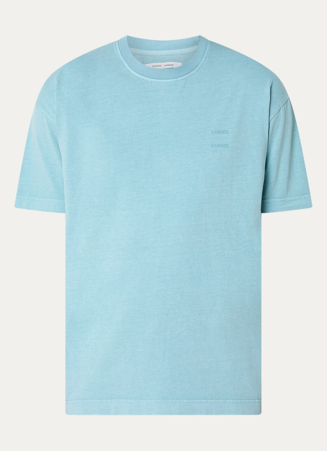 SAMSØE SAMSØE Sajoel T-shirt met logo - voorkant 2 aquablauw