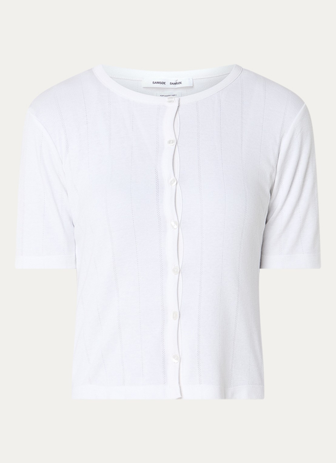 SAMSØE SAMSØE Sajuni T-shirt met ronde hals - voorkant 2 wit