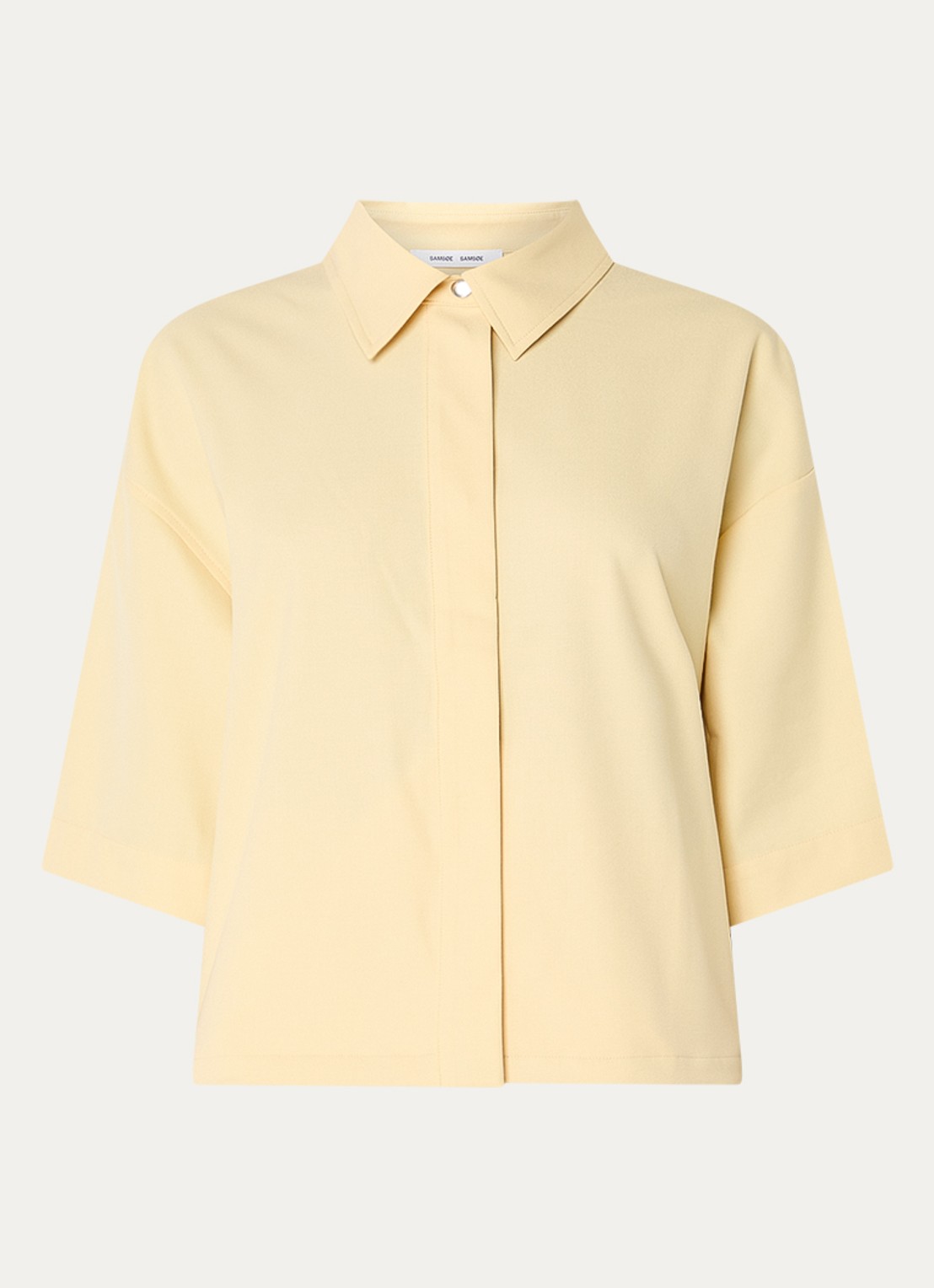 SAMSØE SAMSØE Salulu blouse met stretch - voorkant lichtgeel