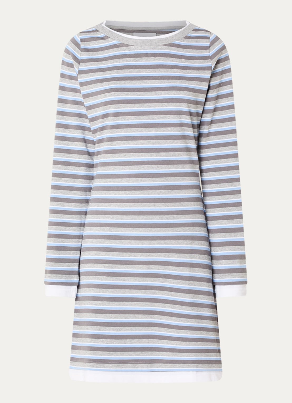 SAMSØE SAMSØE Samadison midi T-shirt jurk met streepprint - voorkant 2 rood