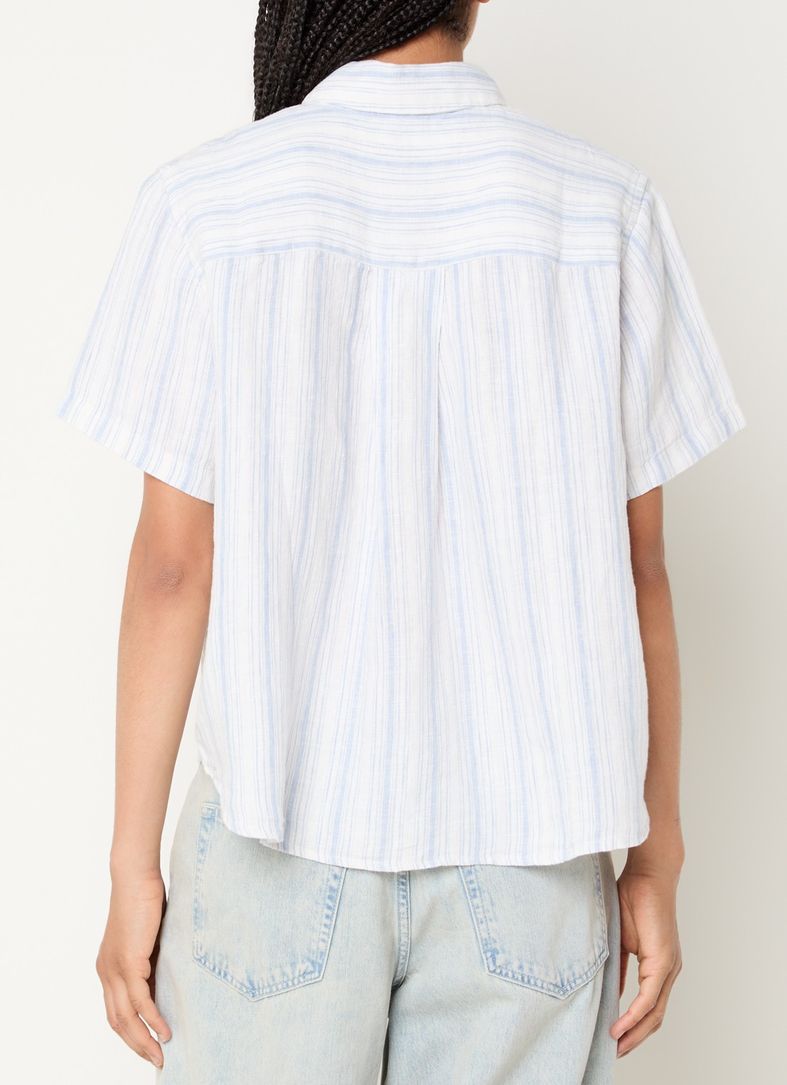 SAMSØE SAMSØE Samina blouse met streepprint - achterkant blauw