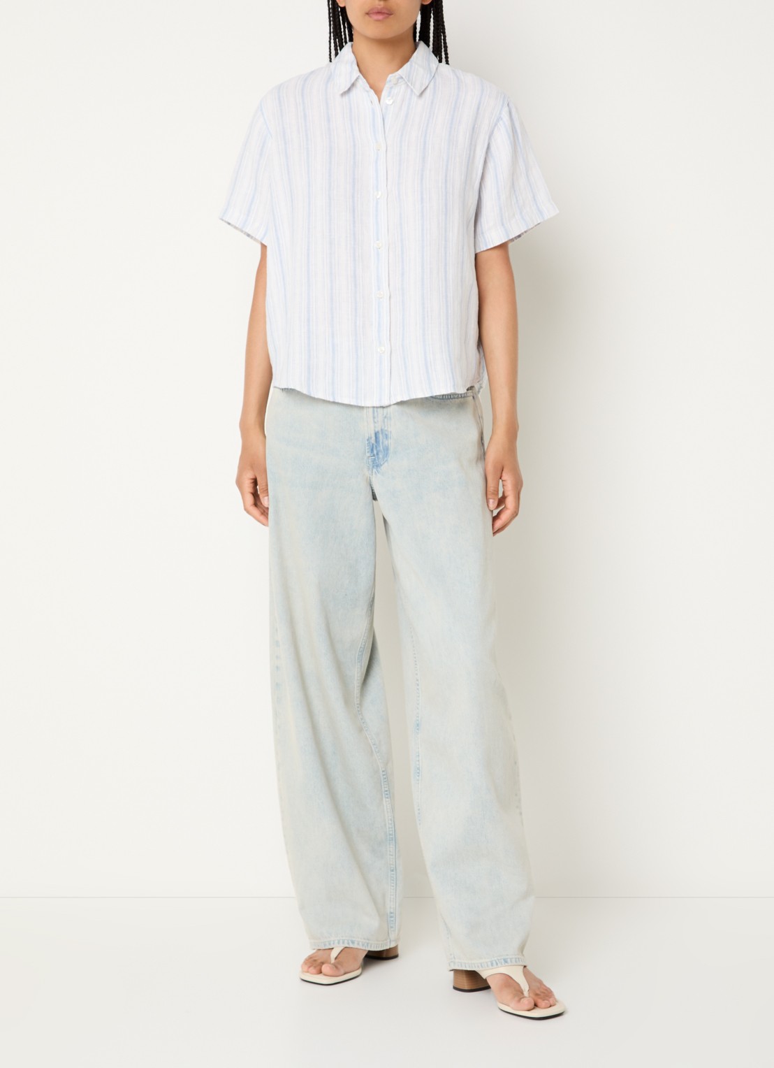 SAMSØE SAMSØE Samina blouse met streepprint - voorkant 3 blauw