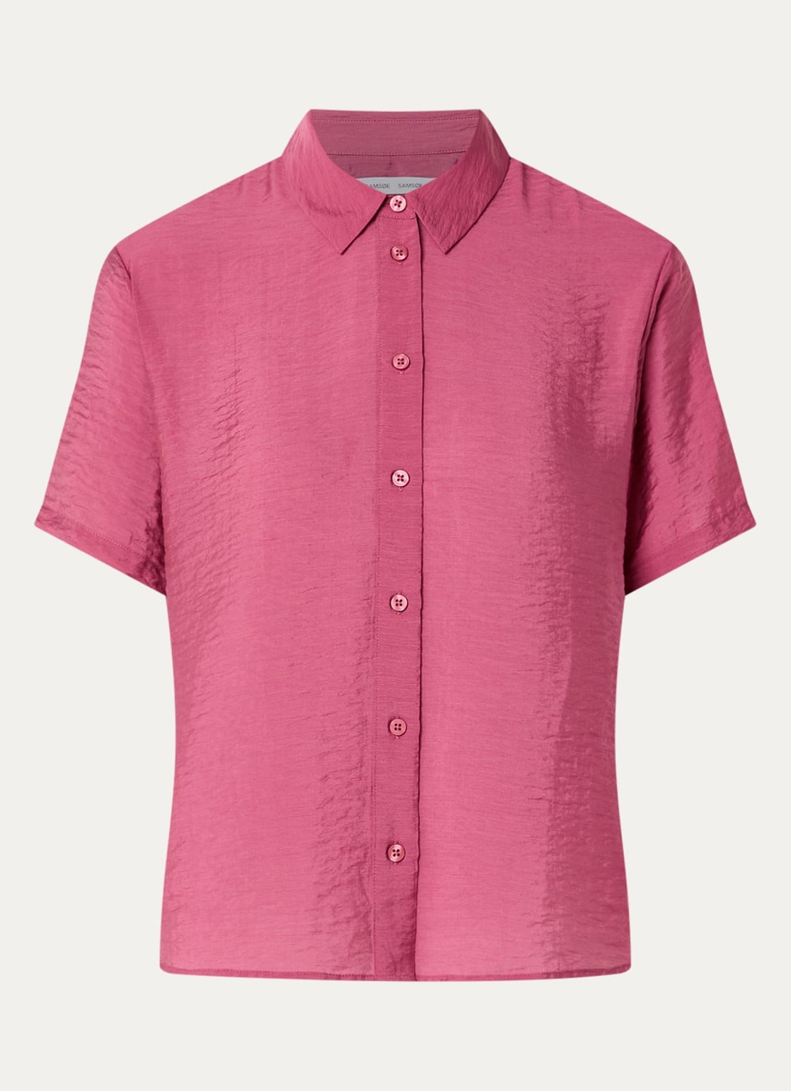 SAMSØE SAMSØE Saminna semi-transparante blouse in zijdeblend met structuur - voorkant oudroze