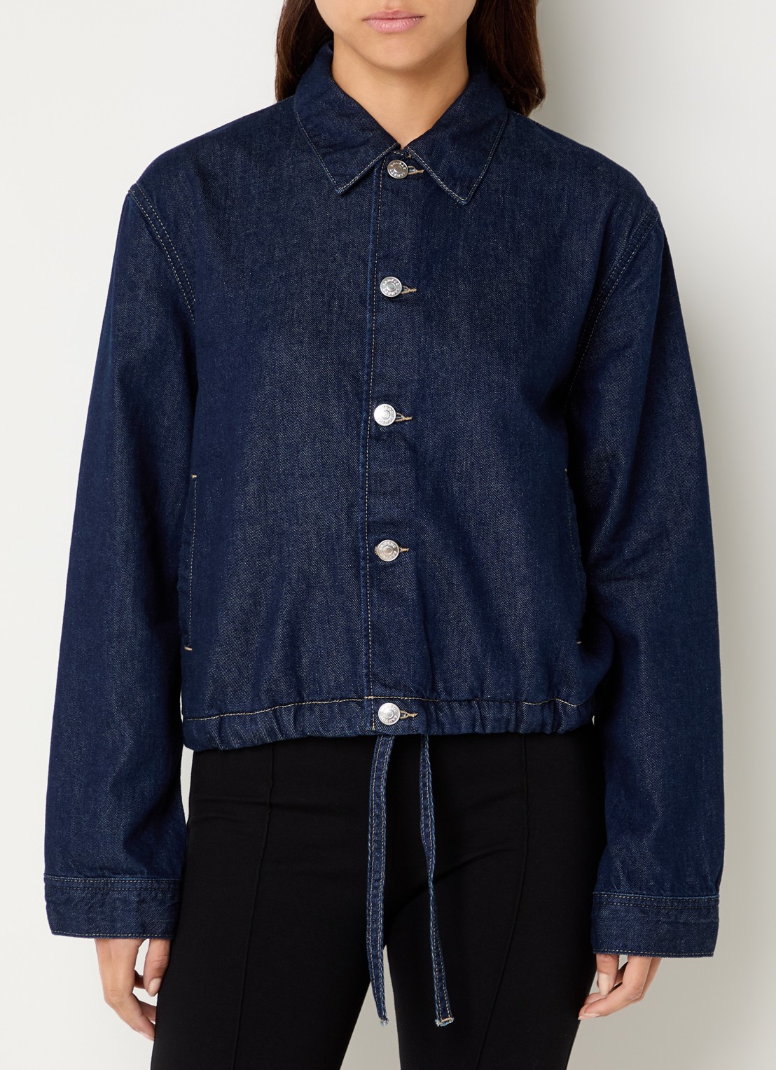 SAMSØE SAMSØE Sanana jack van denim met steekzakken - detail 4 indigo