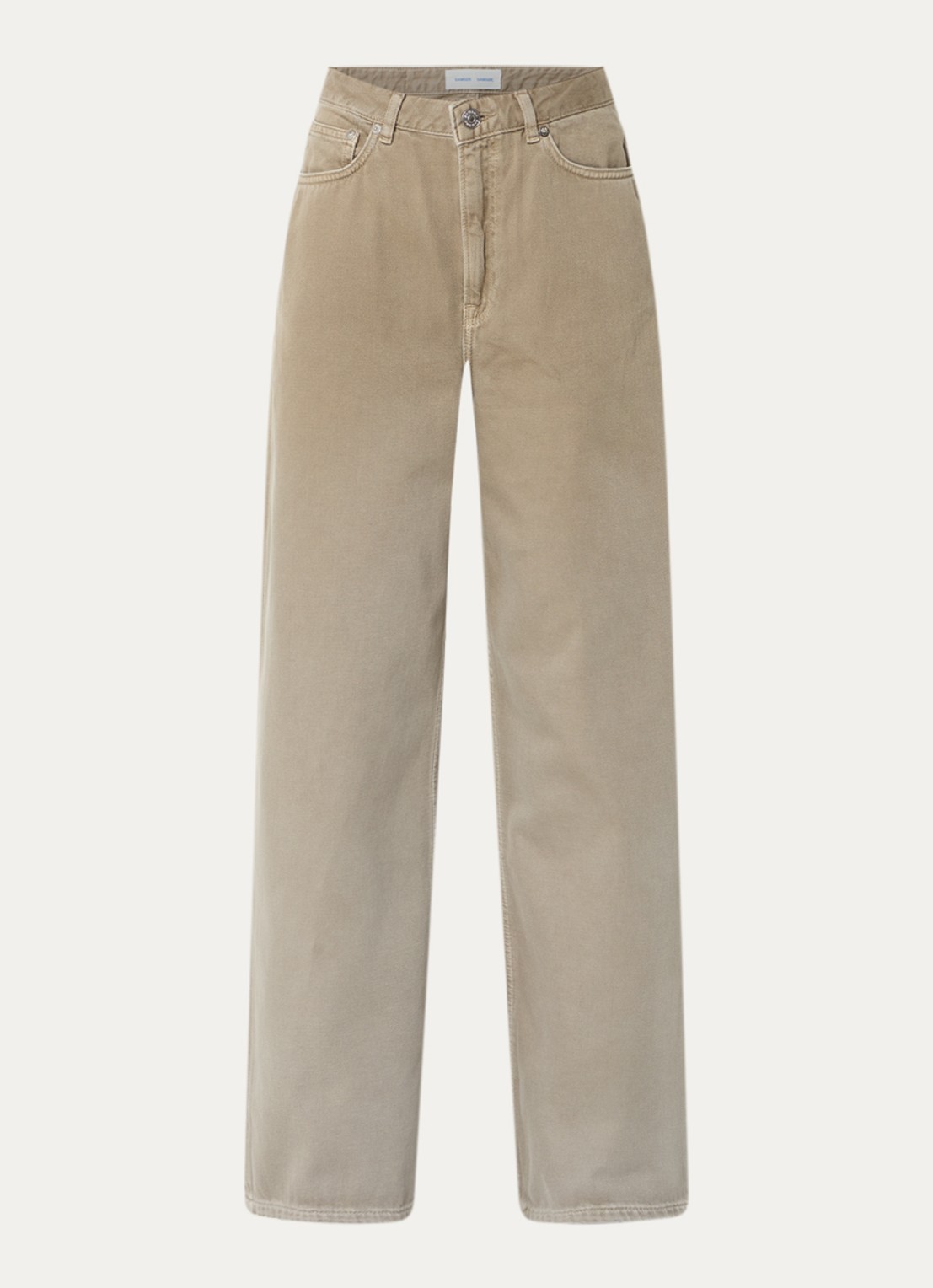 SAMSØE SAMSØE Sashelly wide fit jeans met gekleurde wassing en steekzakken - voorkant 4 khaki