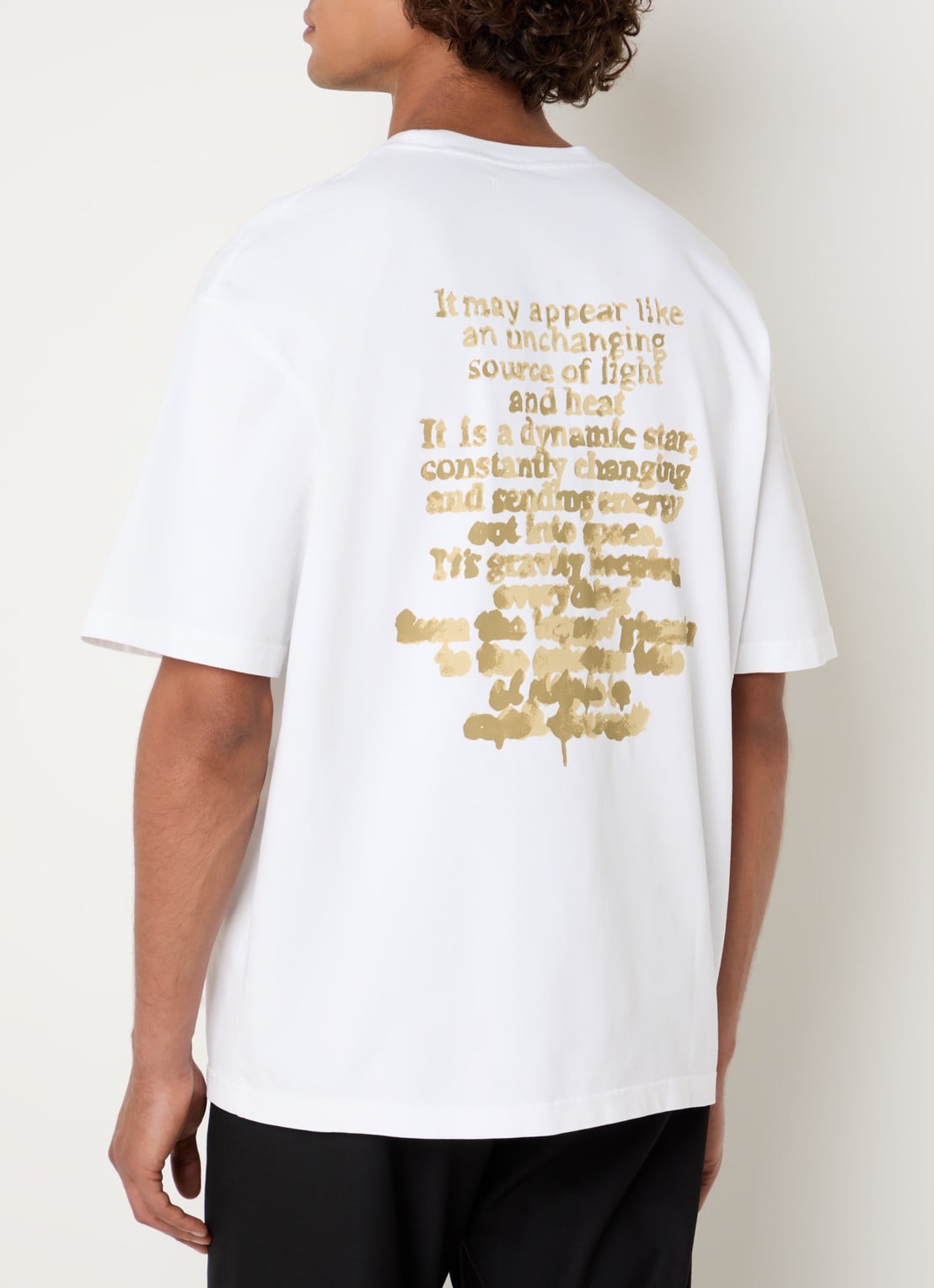 SAMSØE SAMSØE Sasteven T-shirt met front- en backprint - detail geel