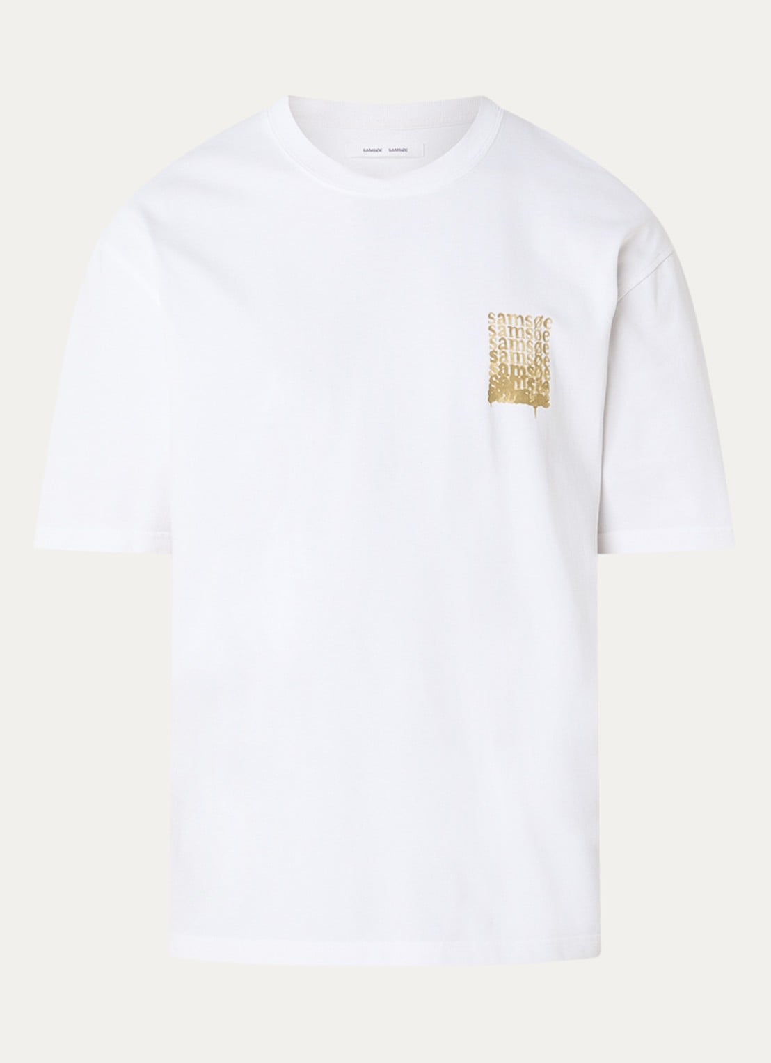SAMSØE SAMSØE Sasteven T-shirt met front- en backprint - voorkant 2 geel