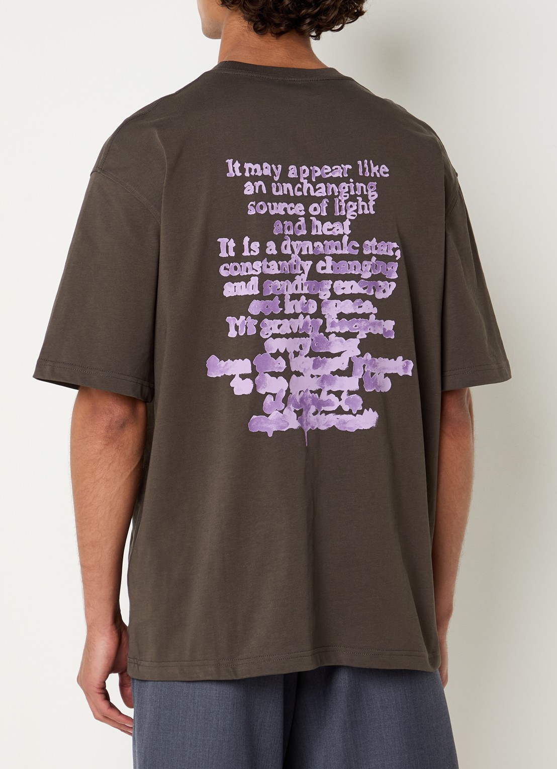 SAMSØE SAMSØE Sasteven T-shirt met front- en backprint - detail bruin