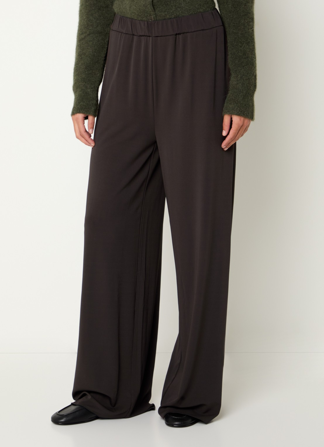 SAMSØE SAMSØE Saumi high waist wide fit pantalon met steekzakken - detail 4 bruin