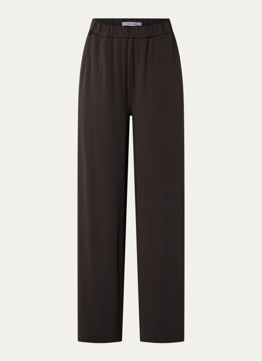SAMSØE SAMSØE Saumi high waist wide fit pantalon met steekzakken - voorkant bruin