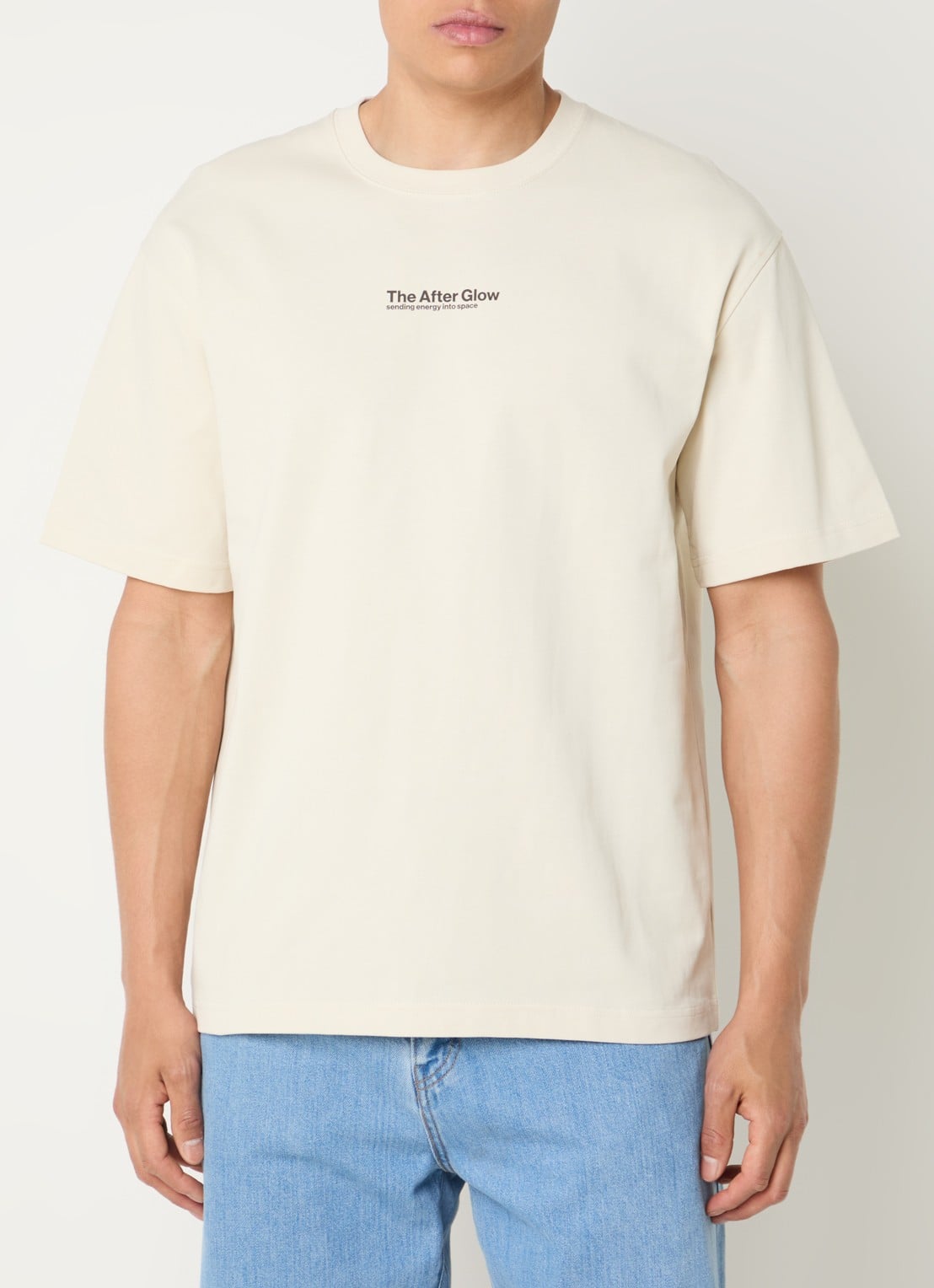 SAMSØE SAMSØE Sauni T-shirt met front- en backprint - achterkant 2 ivoor