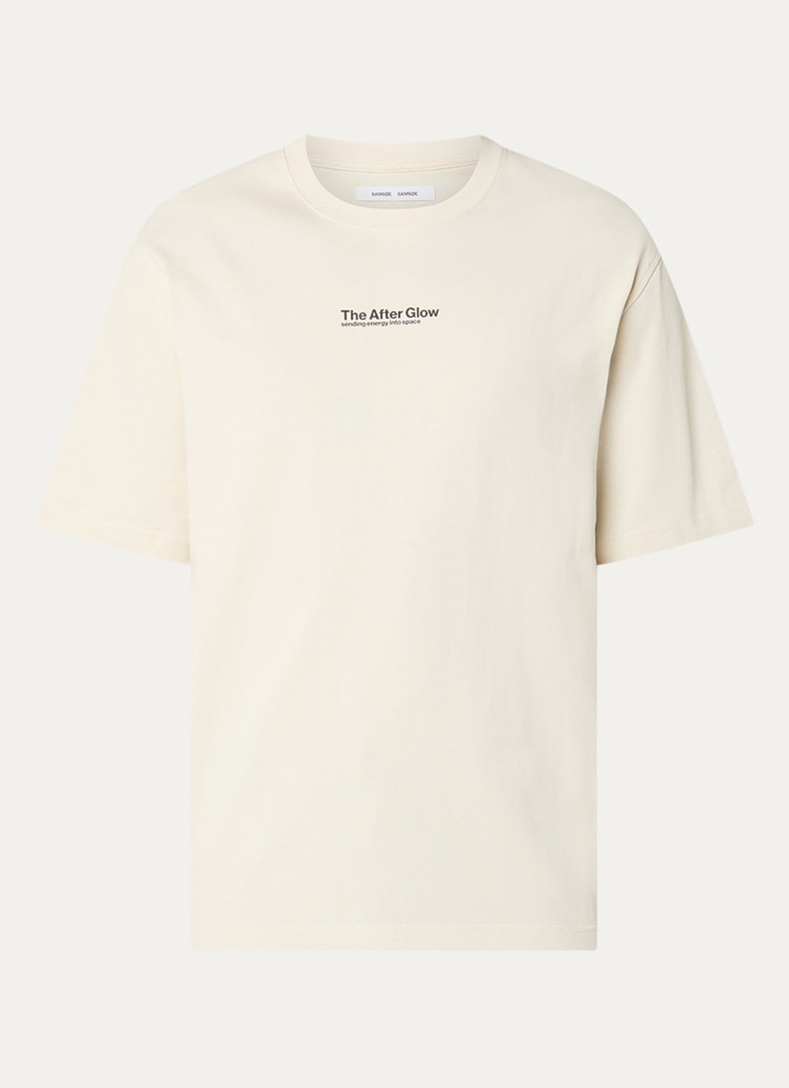 SAMSØE SAMSØE Sauni T-shirt met front- en backprint - voorkant 3 ivoor