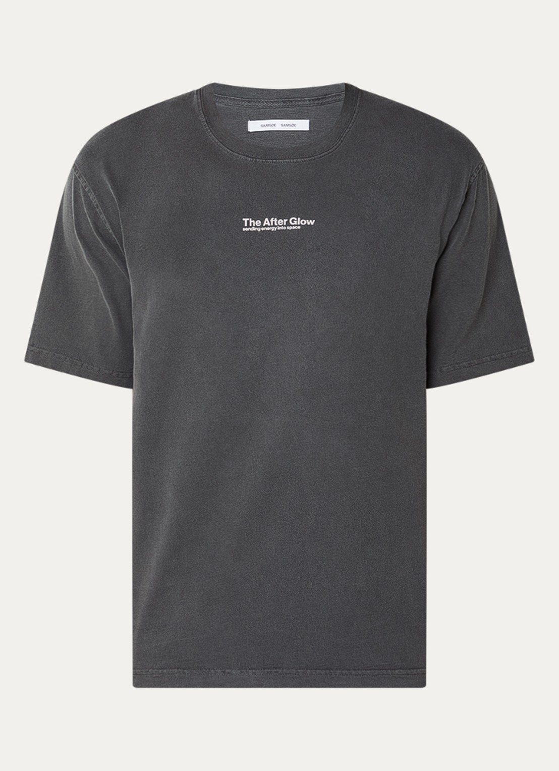 SAMSØE SAMSØE Sauni T-shirt met front- en backprint - voorkant 3 antraciet