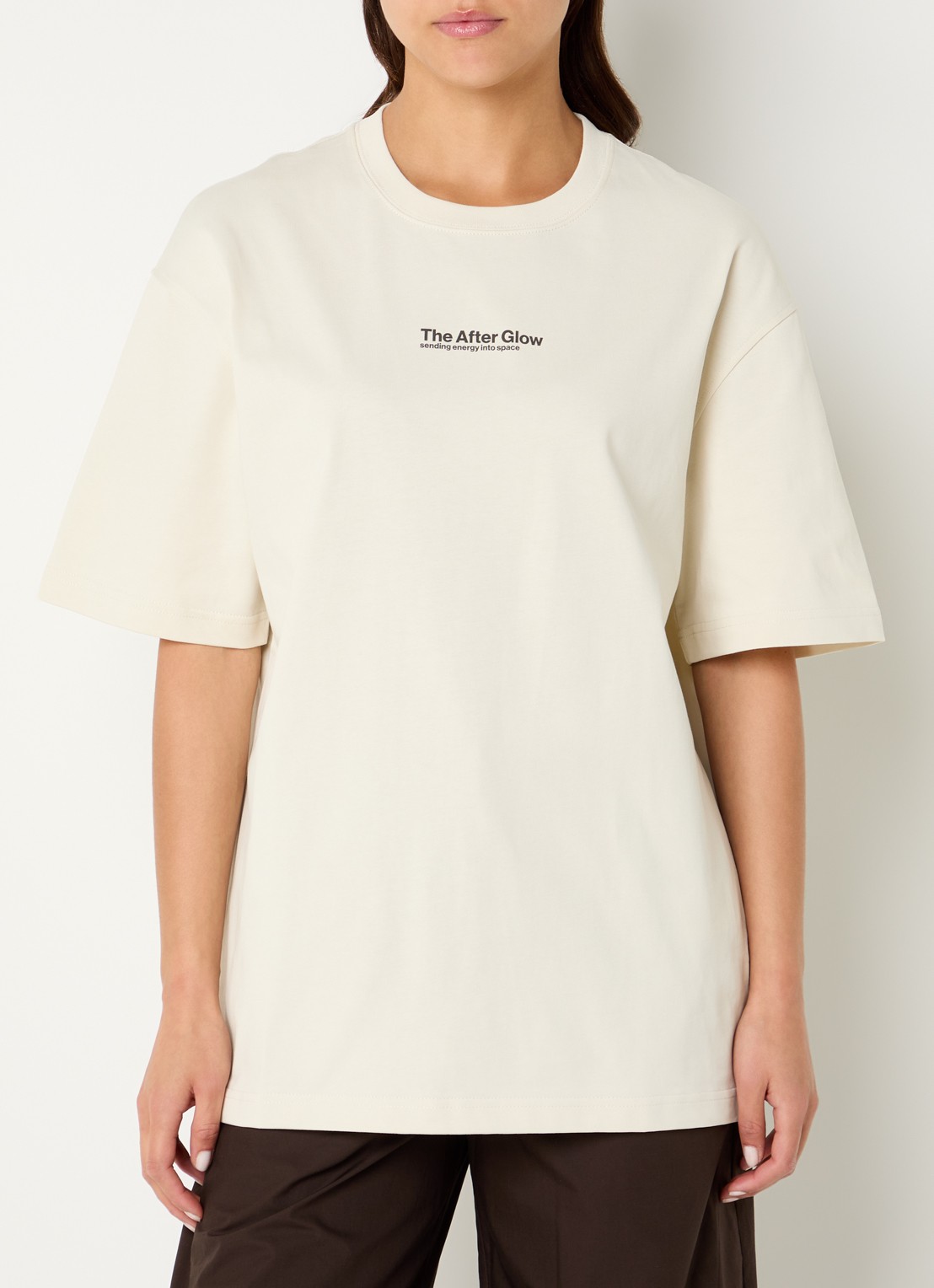 SAMSØE SAMSØE Sauni T-shirt met front- en backprint - achterkant vanillegeel