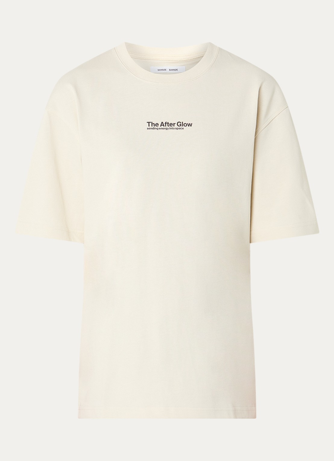 SAMSØE SAMSØE Sauni T-shirt met front- en backprint - voorkant 2 vanillegeel