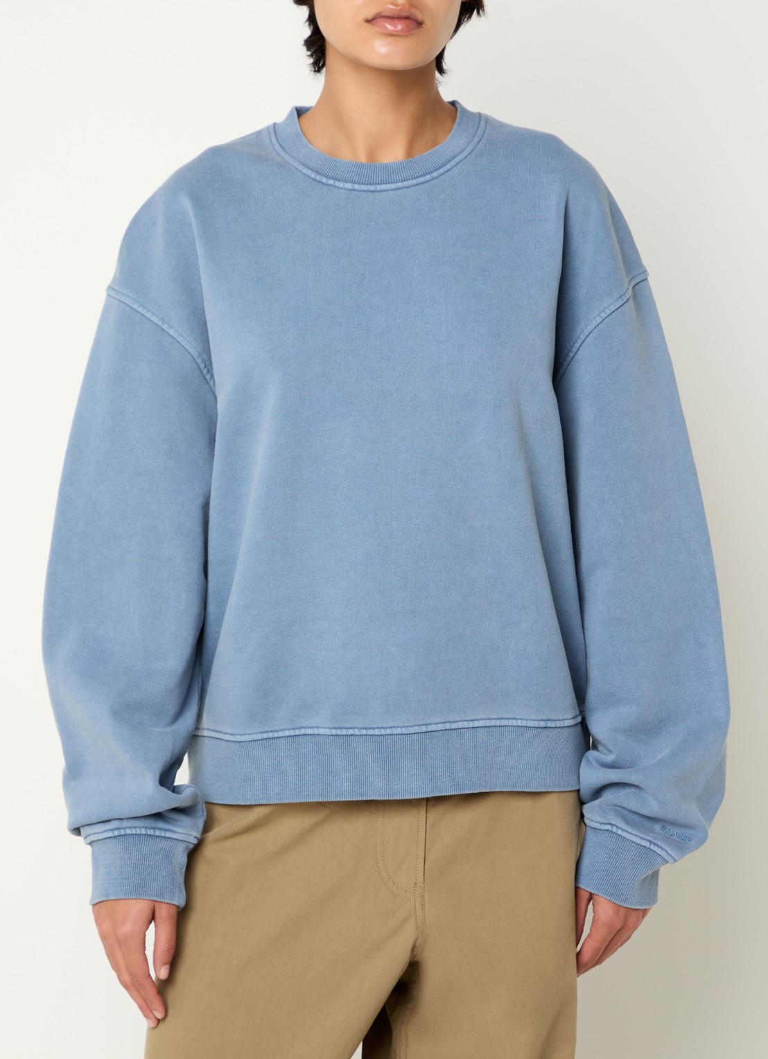 SAMSØE SAMSØE Savan sweater met ronde hals - detail blauw