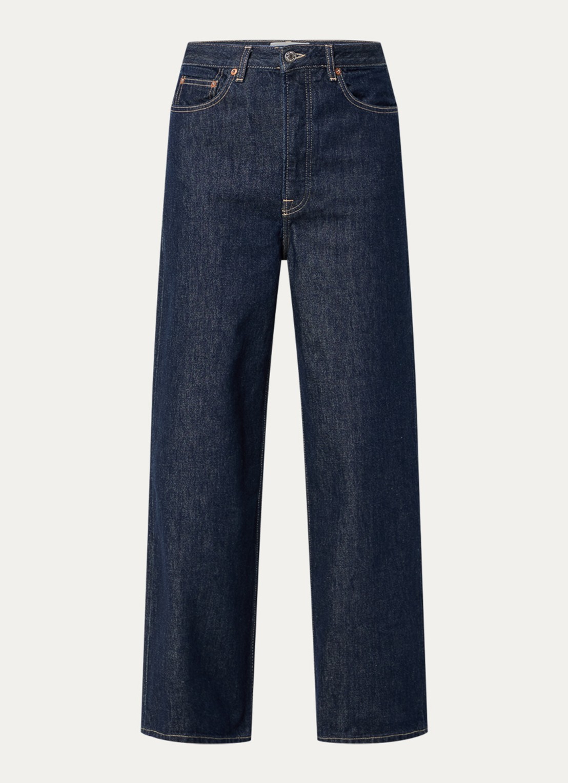 SAMSØE SAMSØE Shelly loose fit jeans met donkere wassing en steekzakken - voorkant 4 donkerblauw