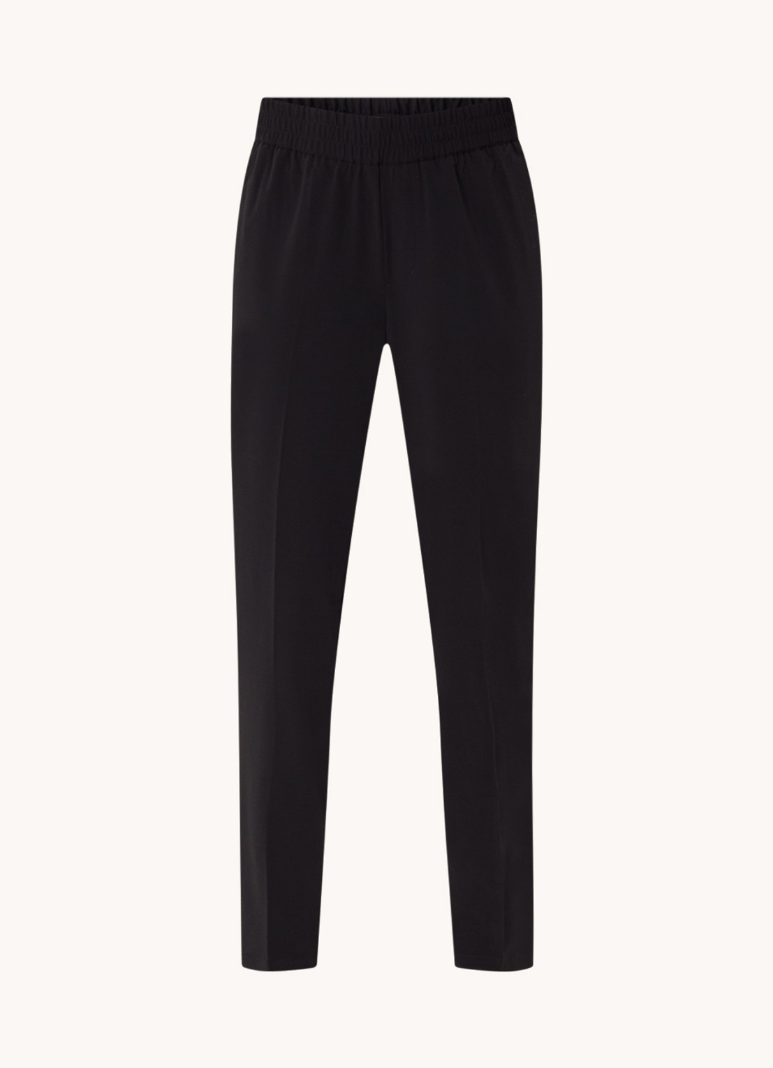 SAMSØE SAMSØE Smithy tapered fit cropped pantalon met persplooi - voorkant 2 zwart