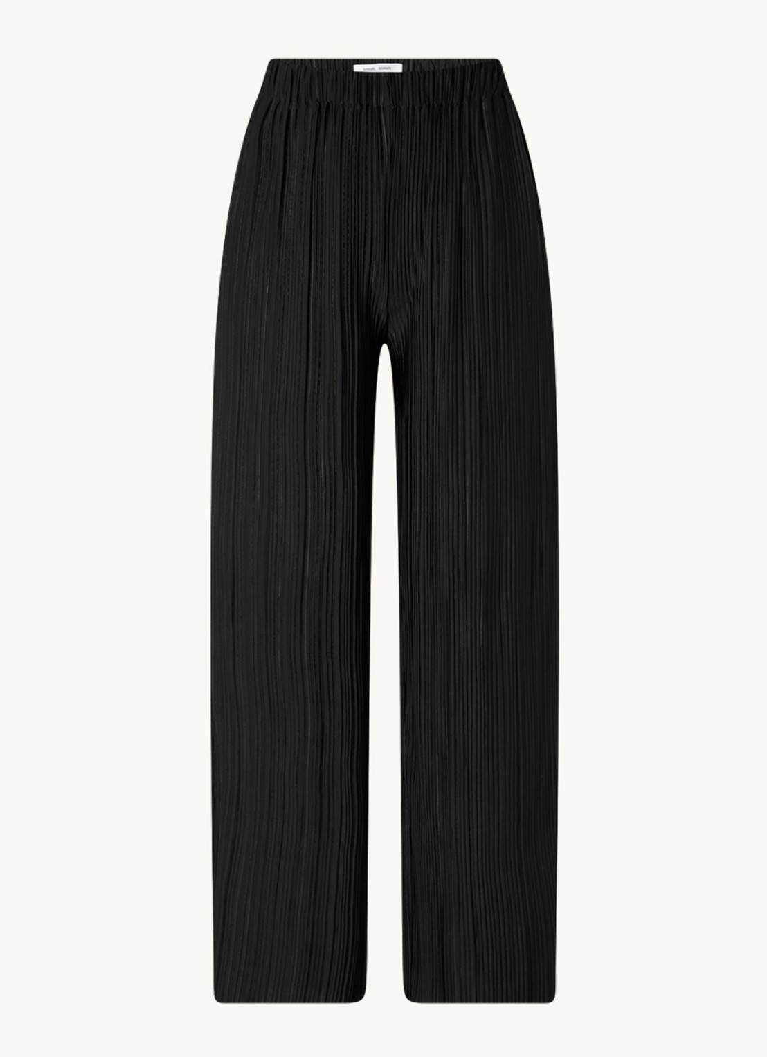 SAMSØE SAMSØE Uma high waist loose fit cropped pantalon met plissé - voorkant 3 zwart