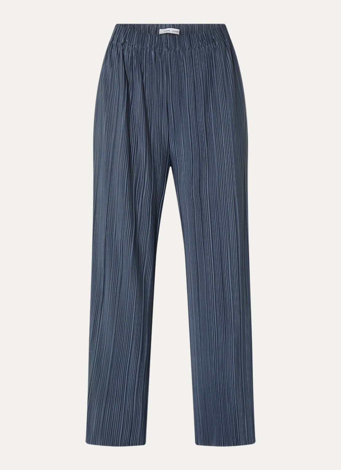 SAMSØE SAMSØE Uma high waist straight fit broek met steekzakken  - voorkant blauwgrijs