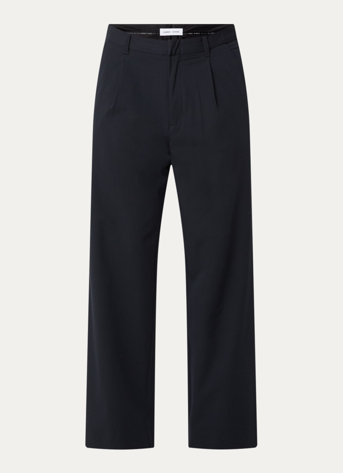 SAMSØE SAMSØE Wide fit pantalon met steekzakken - voorkant 4 zwart