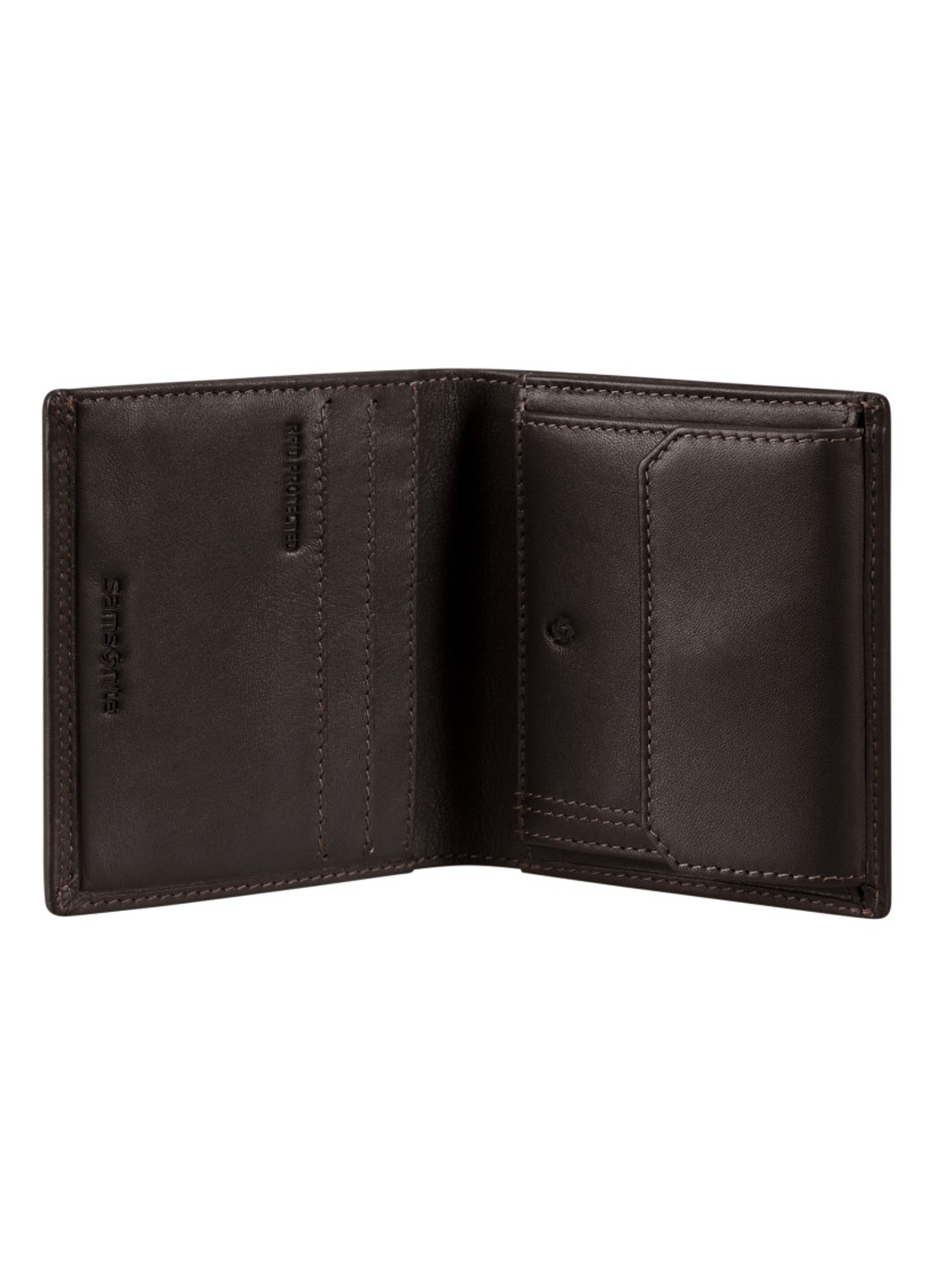 Samsonite Attack 2 SLG portemonnee van leer - voorkant 2 donkerbruin