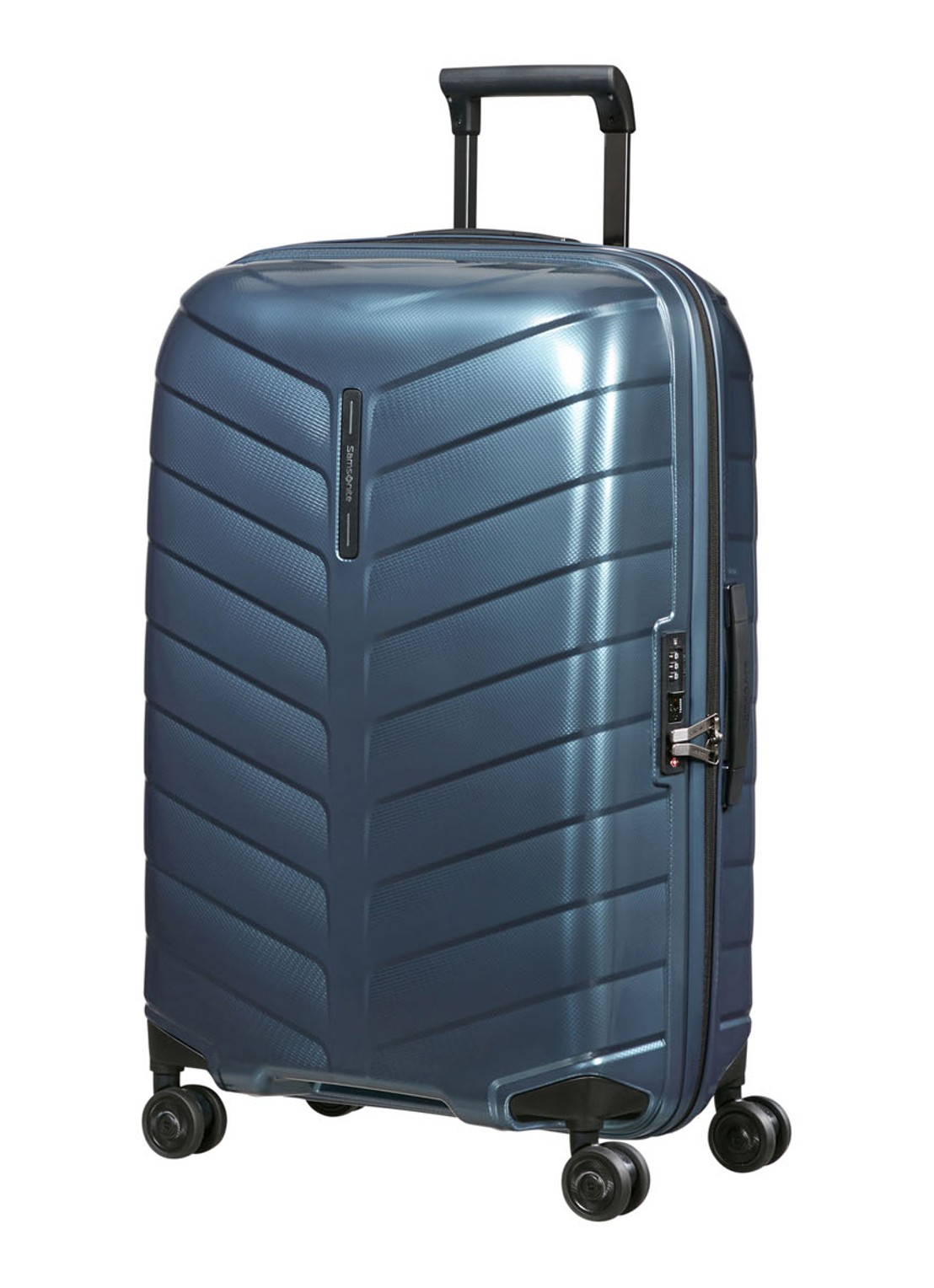 Samsonite Attrix spinner 69 cm - voorkant 2 staalblauw