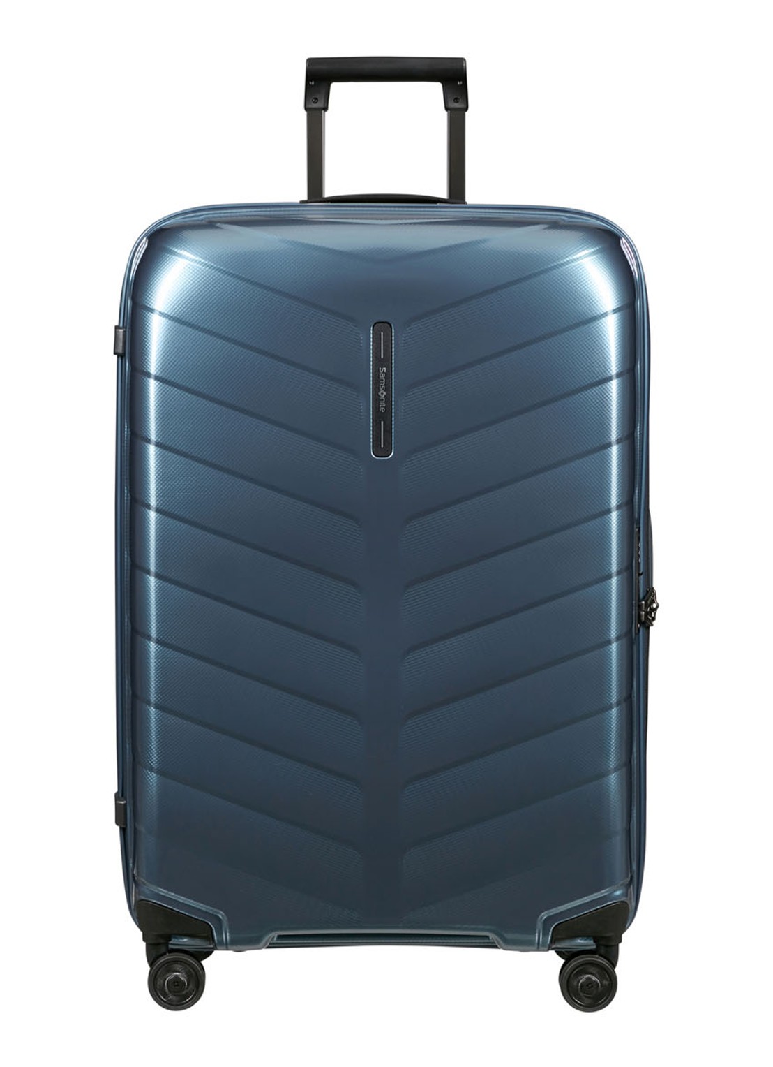 Samsonite Attrix spinner 75 cm - voorkant staalblauw