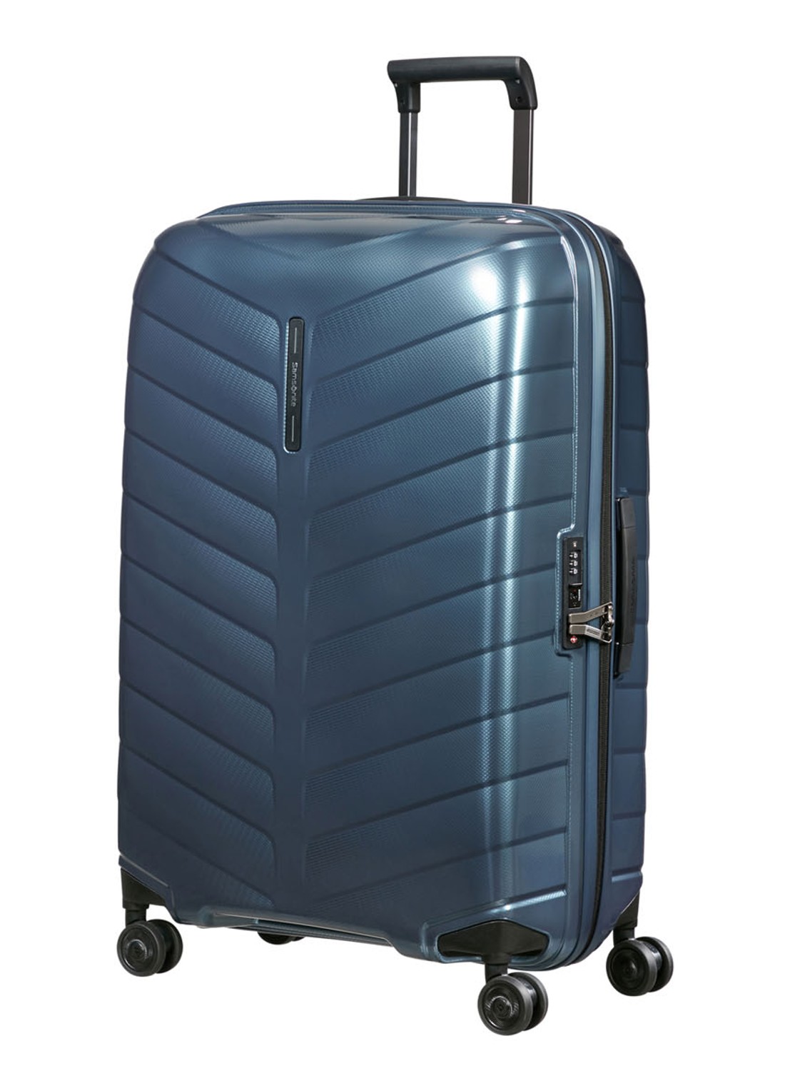 Samsonite Attrix spinner 75 cm - voorkant 2 staalblauw