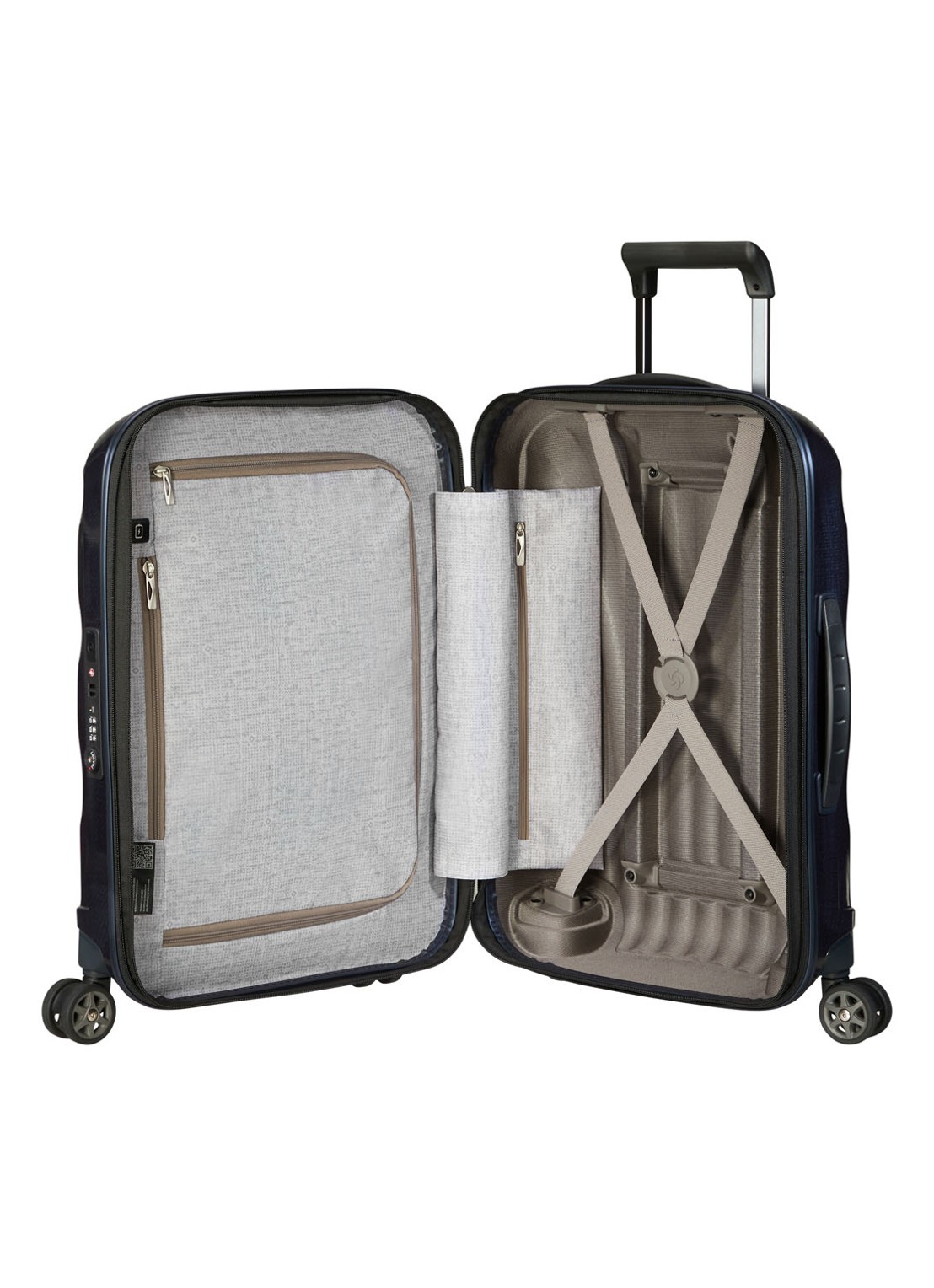 Samsonite C-Lite spinner 55 cm - voorkant 2 donkerblauw