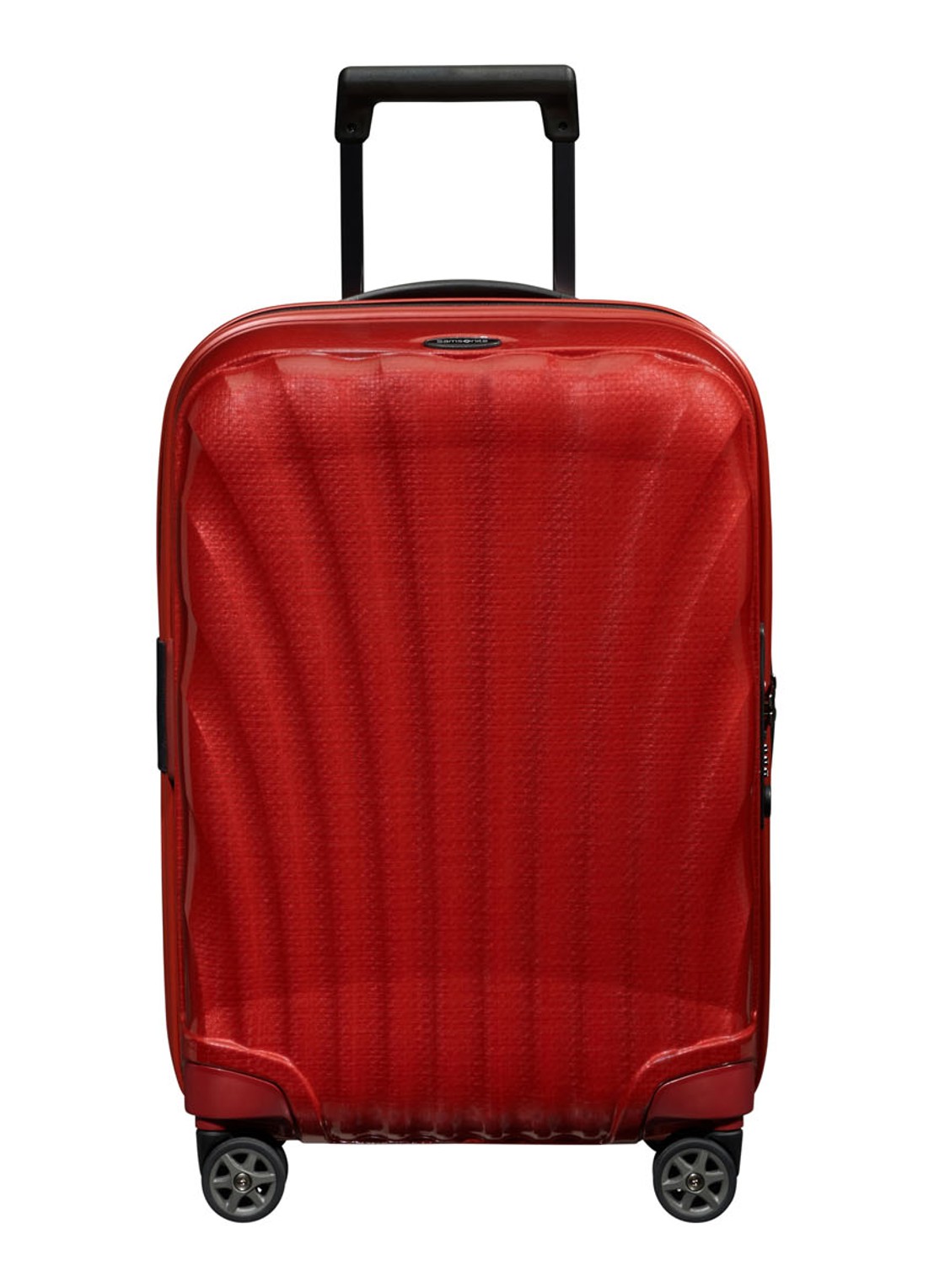 Samsonite C-Lite uitbreidbare spinner met USB-poort 55 cm - voorkant steenrood