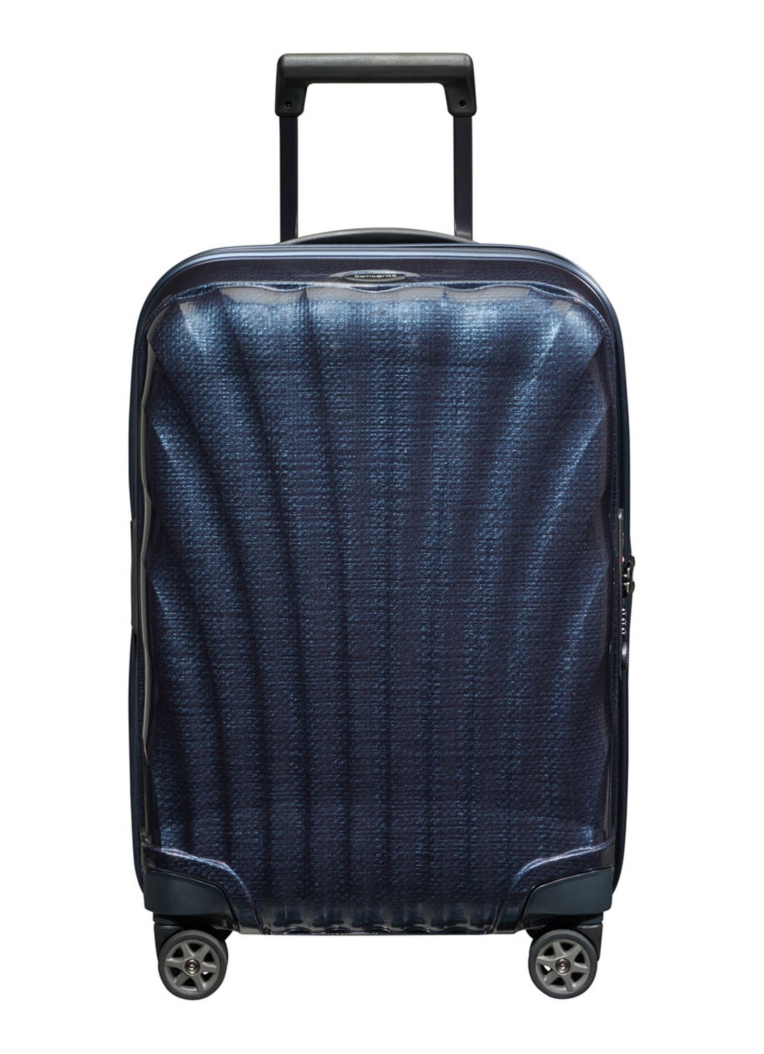 Samsonite C-Lite uitbreidbare spinner met USB-poort 55 cm - voorkant 4 donkerblauw